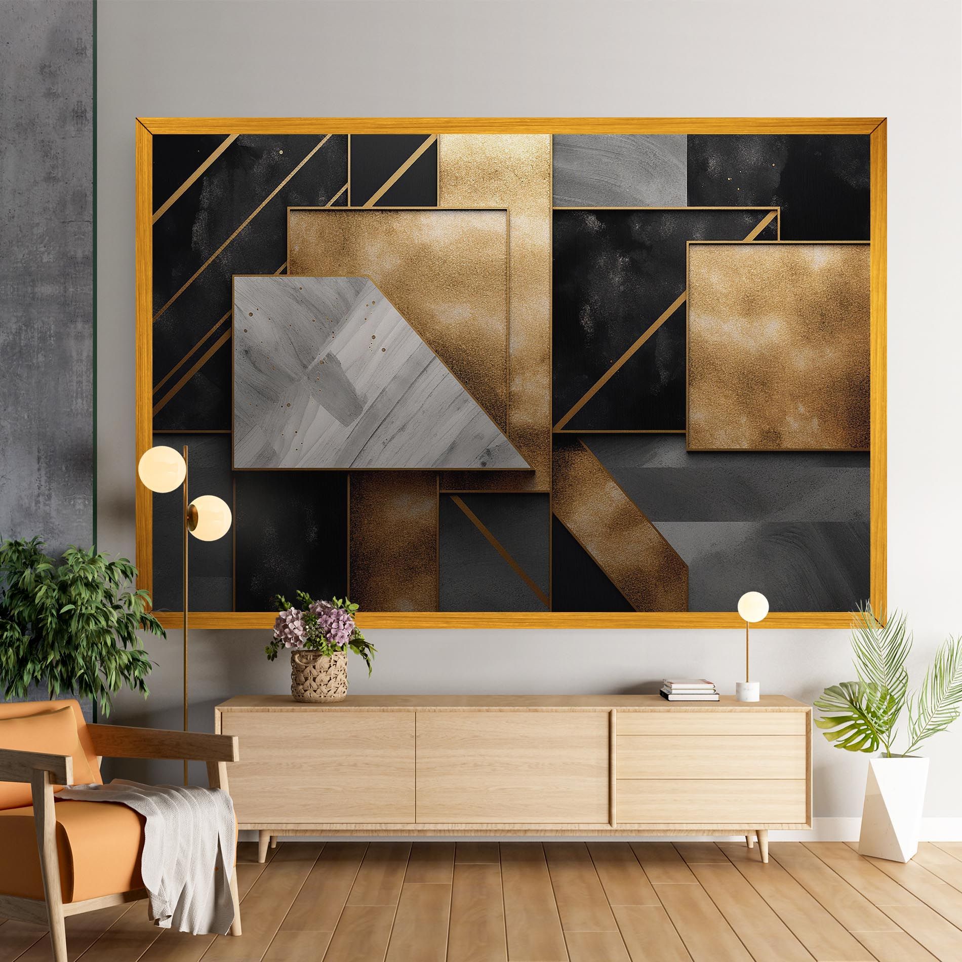 Abstract Gold Square mockup 9
