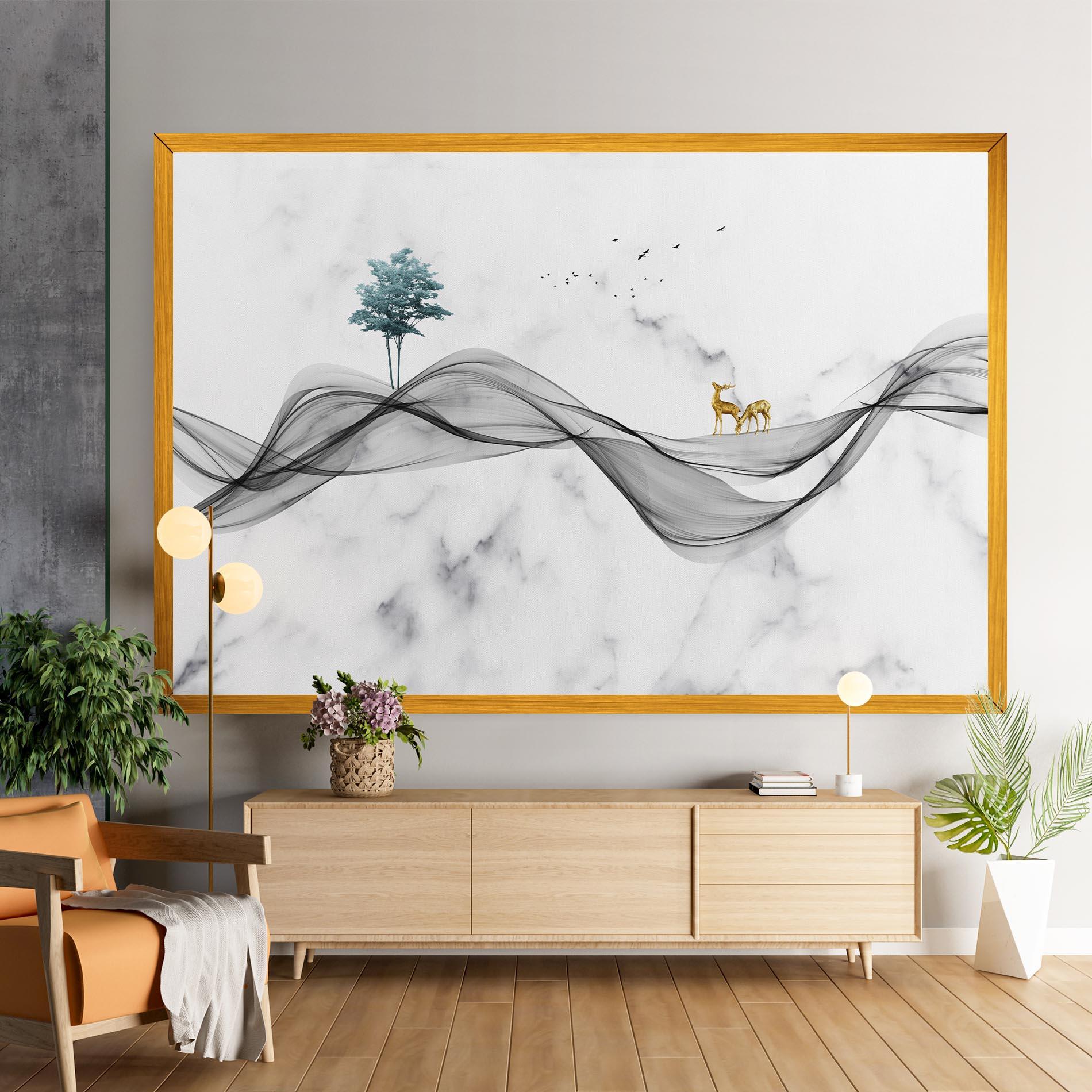 Leinwandbild Abstract Golden Landscape 1 mockup 9