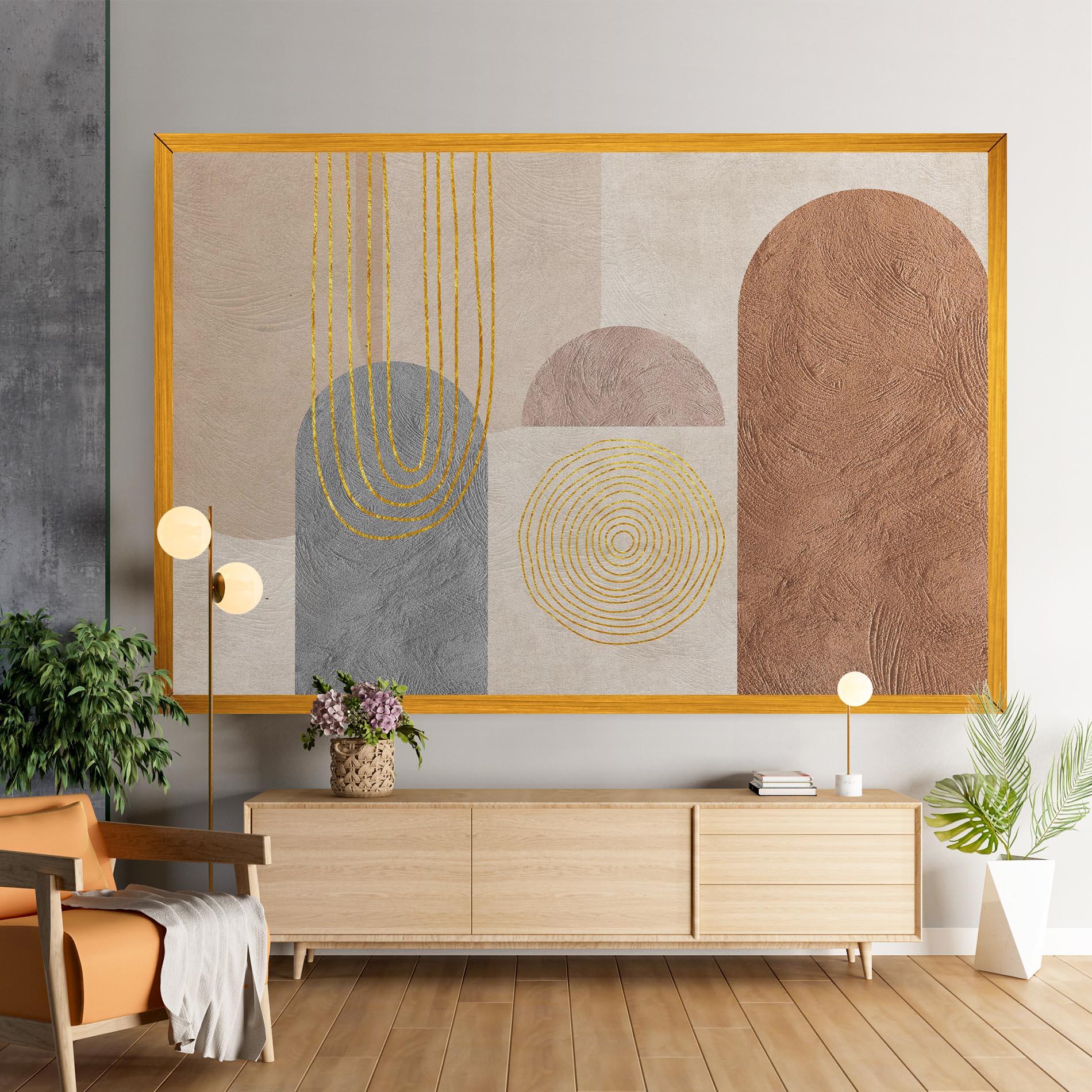 Leinwandbild Gray Orange Painting mockup 9