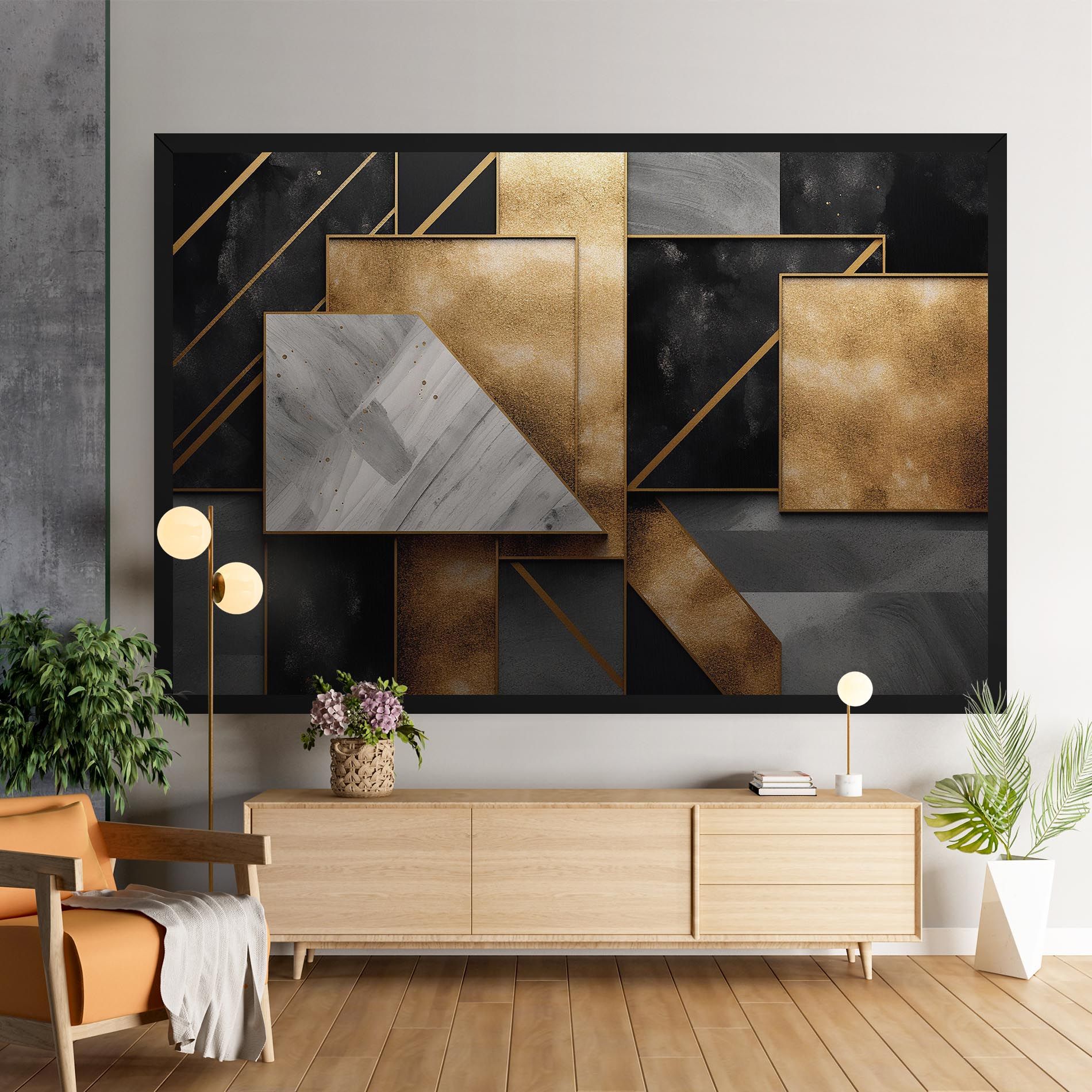Abstract Gold Square mockup 9