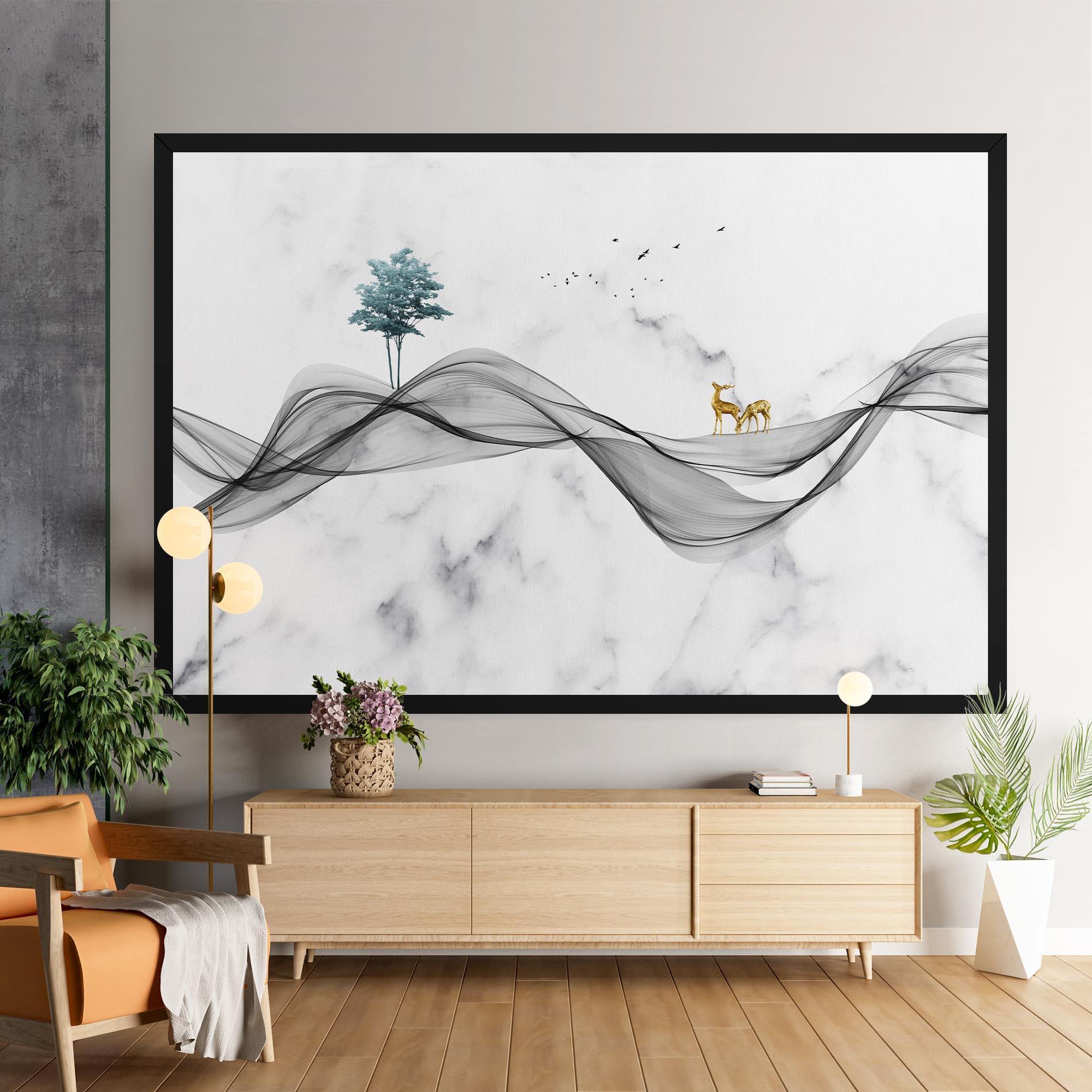 Leinwandbild Abstract Golden Landscape 1 mockup 9