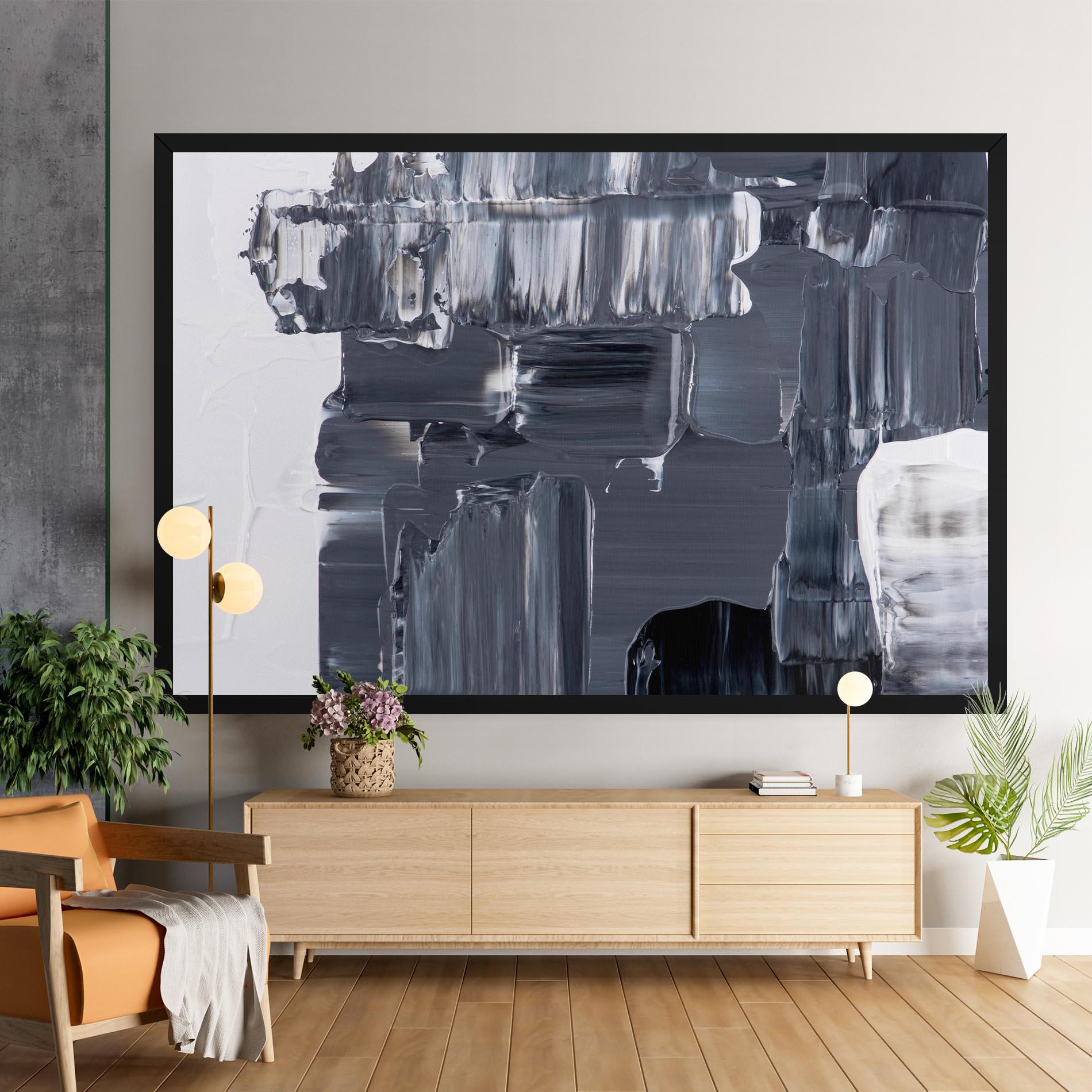 Leinwandbild Black Acrylic Painting mockup 9