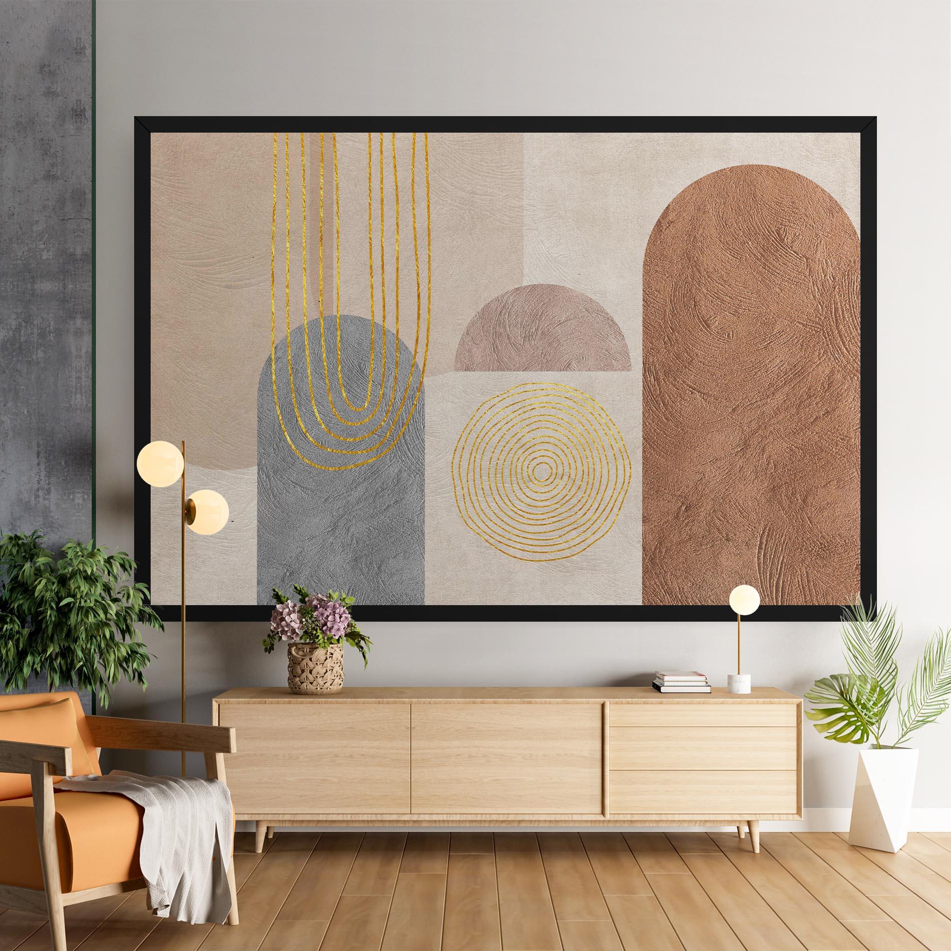 Leinwandbild Gray Orange Painting mockup 9