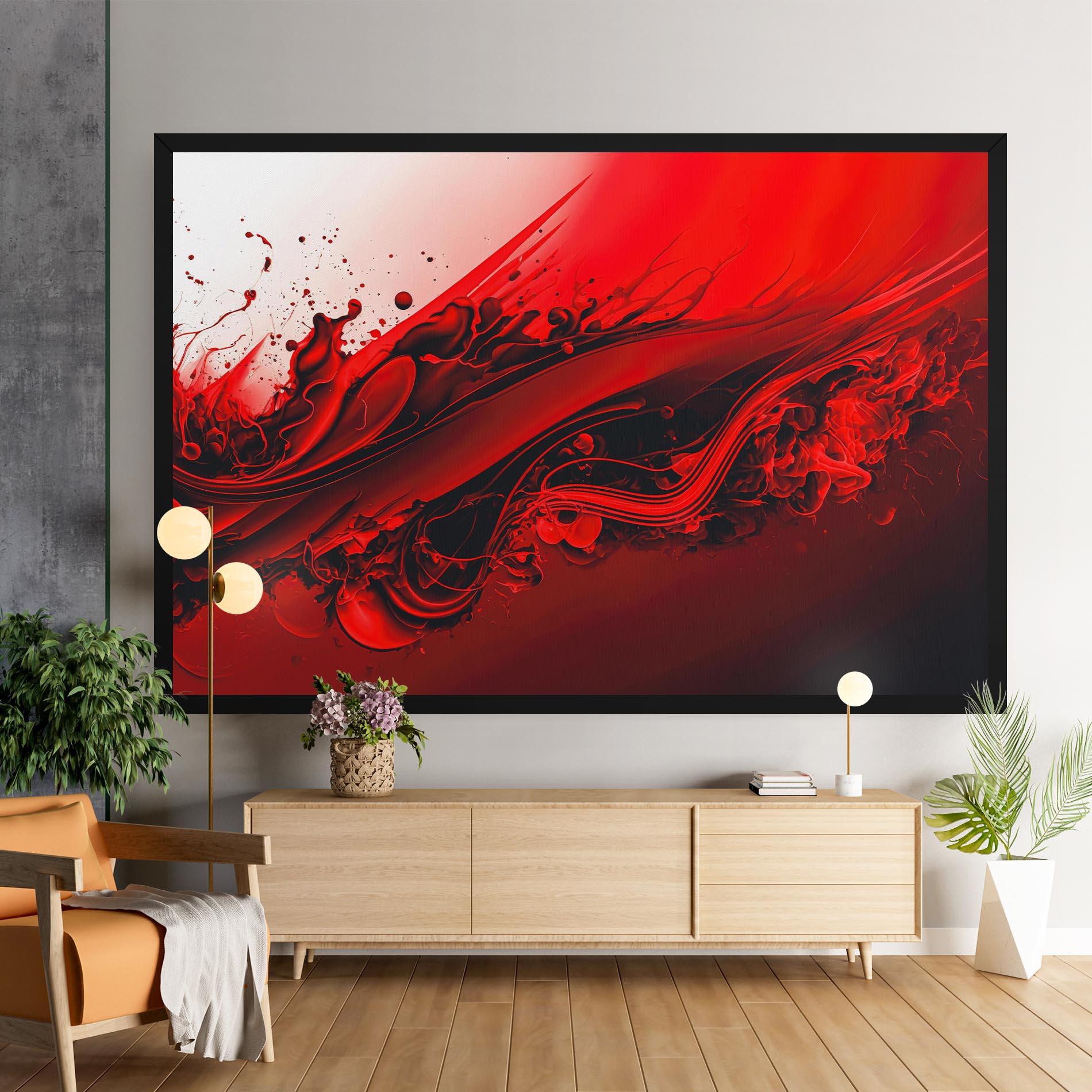 Leinwandbild Smooth Red Color mockup 9