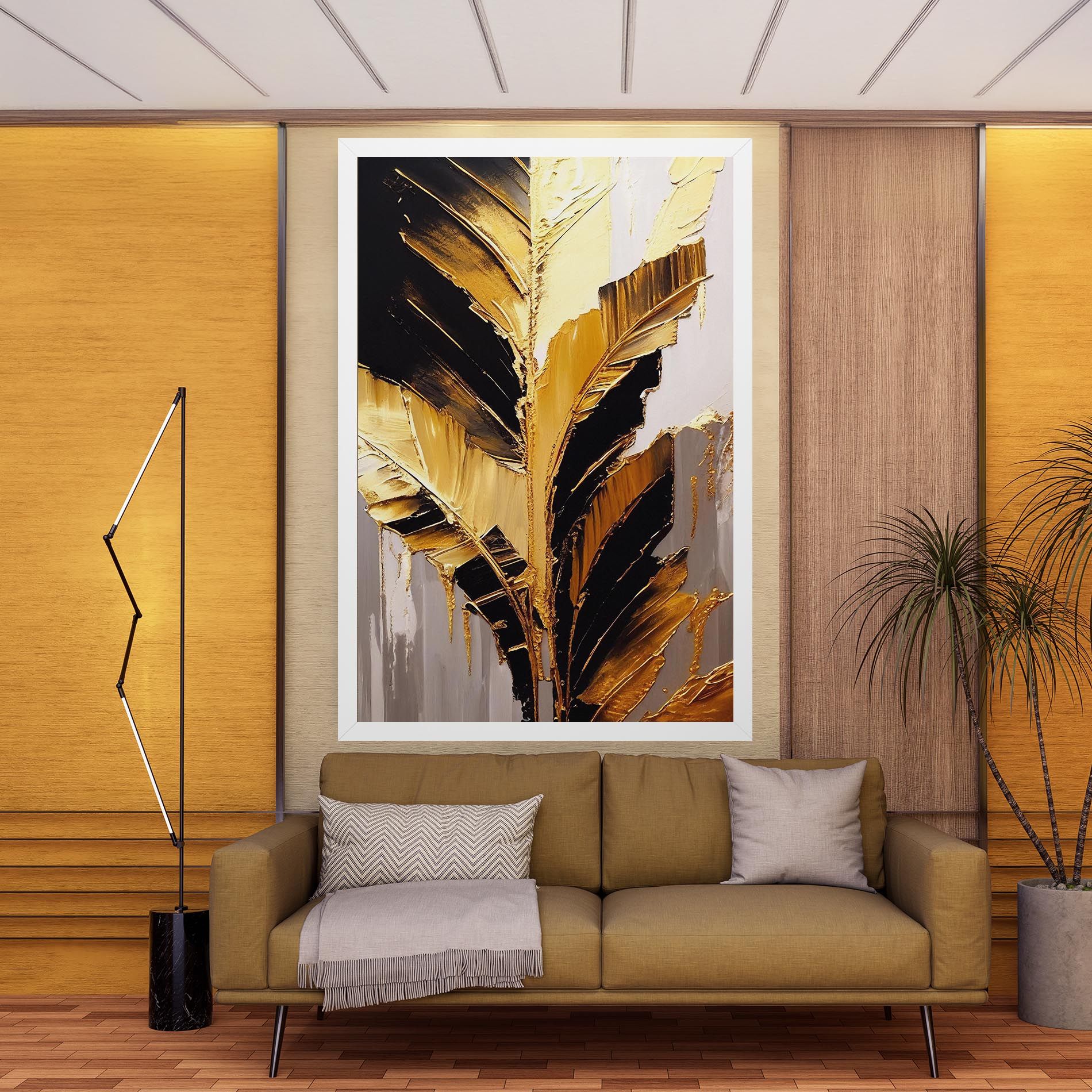 Balck With Gold Leafs mockup 9