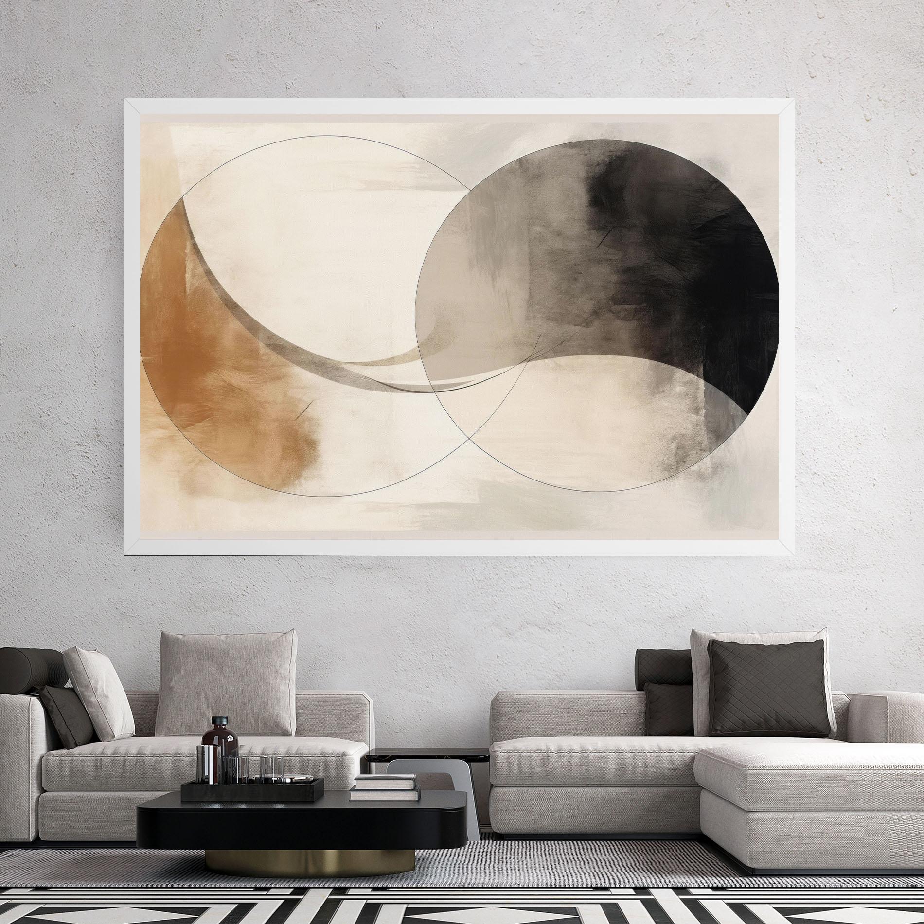 Leinwandbild Abstract Circle Painting mockup 2