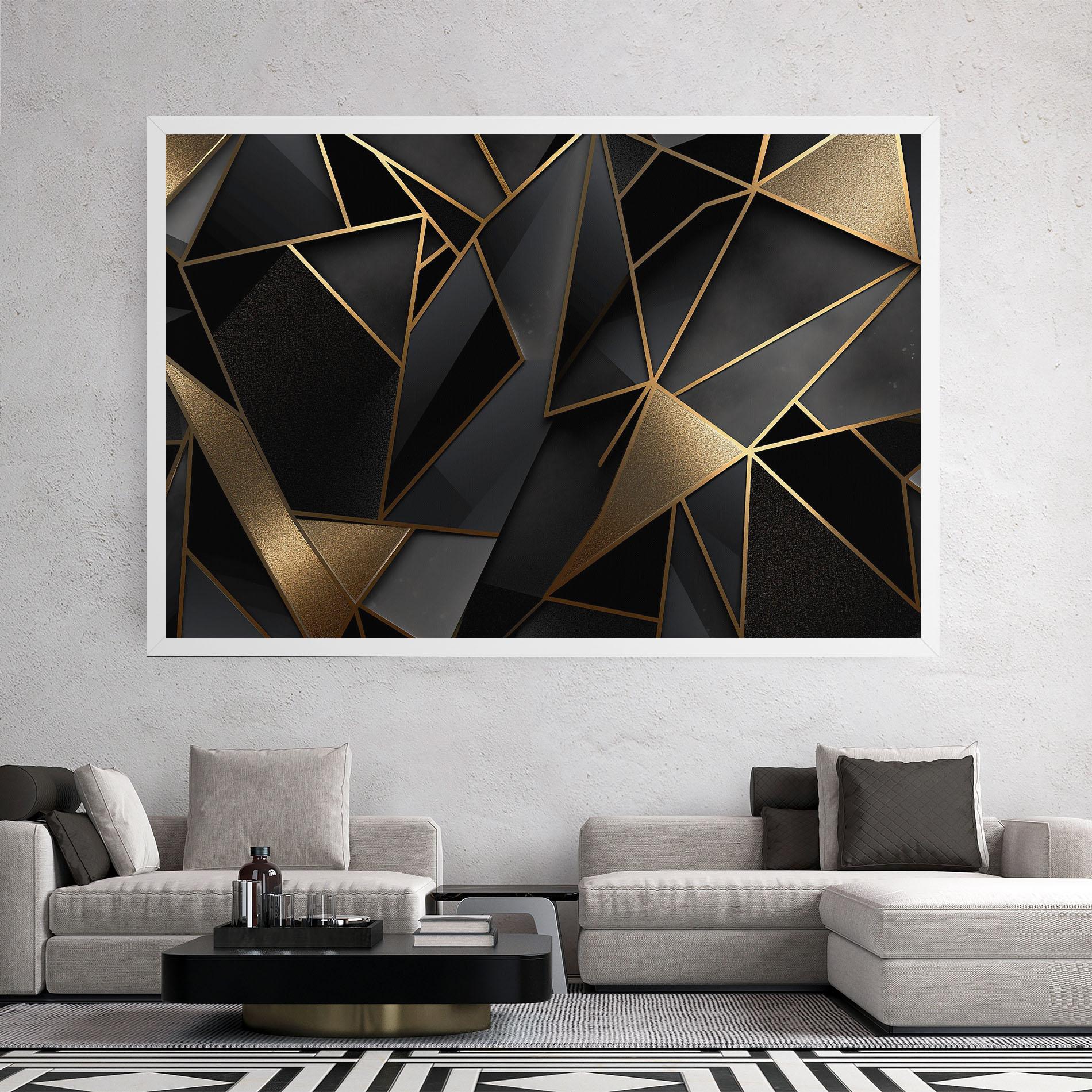 Leinwandbild Abstract Golden Art mockup 2