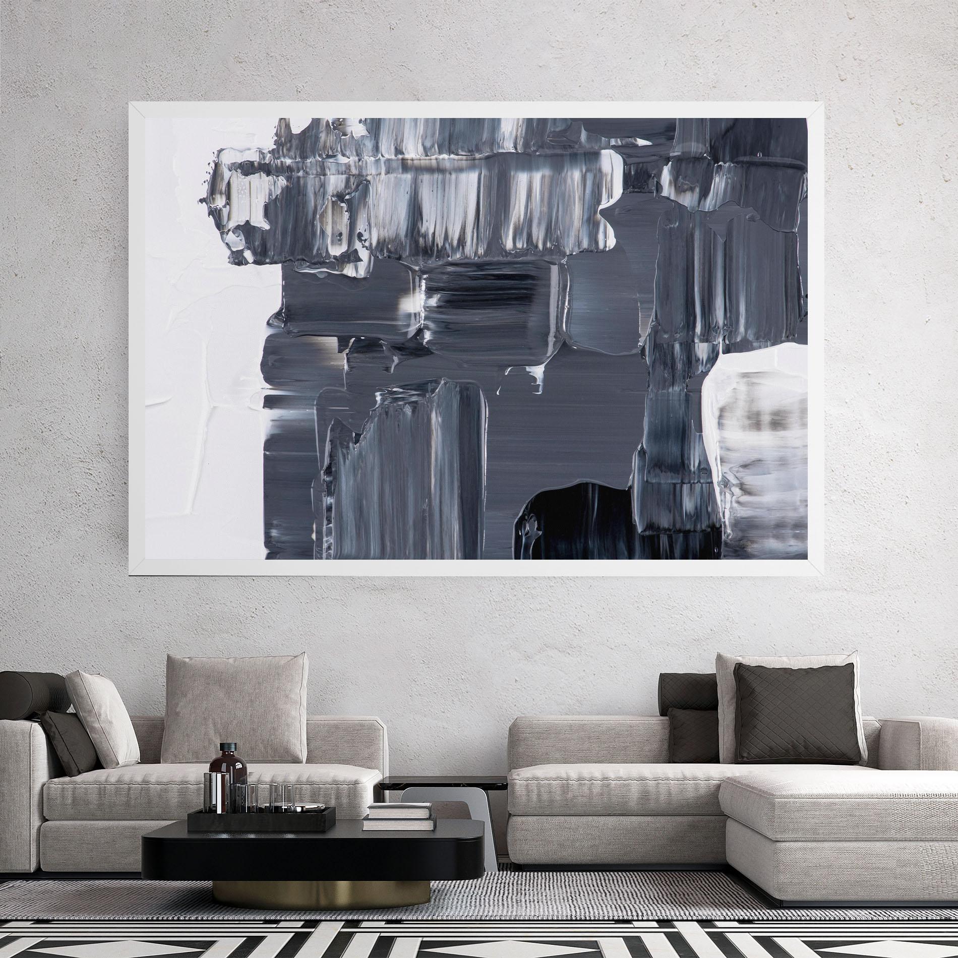 Leinwandbild Black Acrylic Painting mockup 2