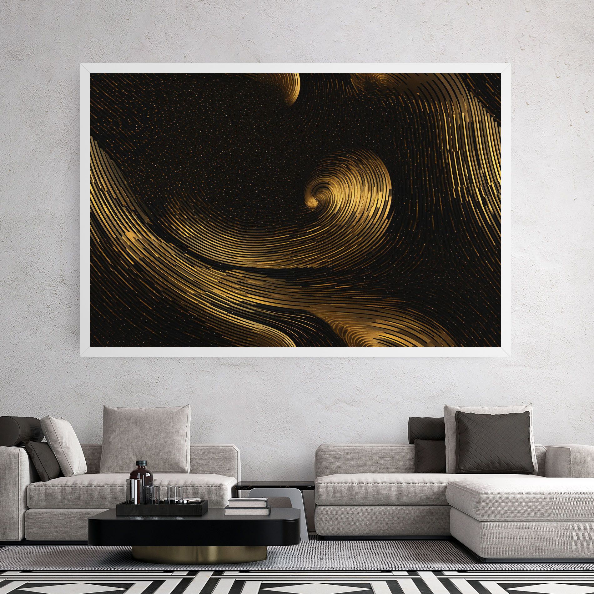 Black Painting With Gold mockup 2