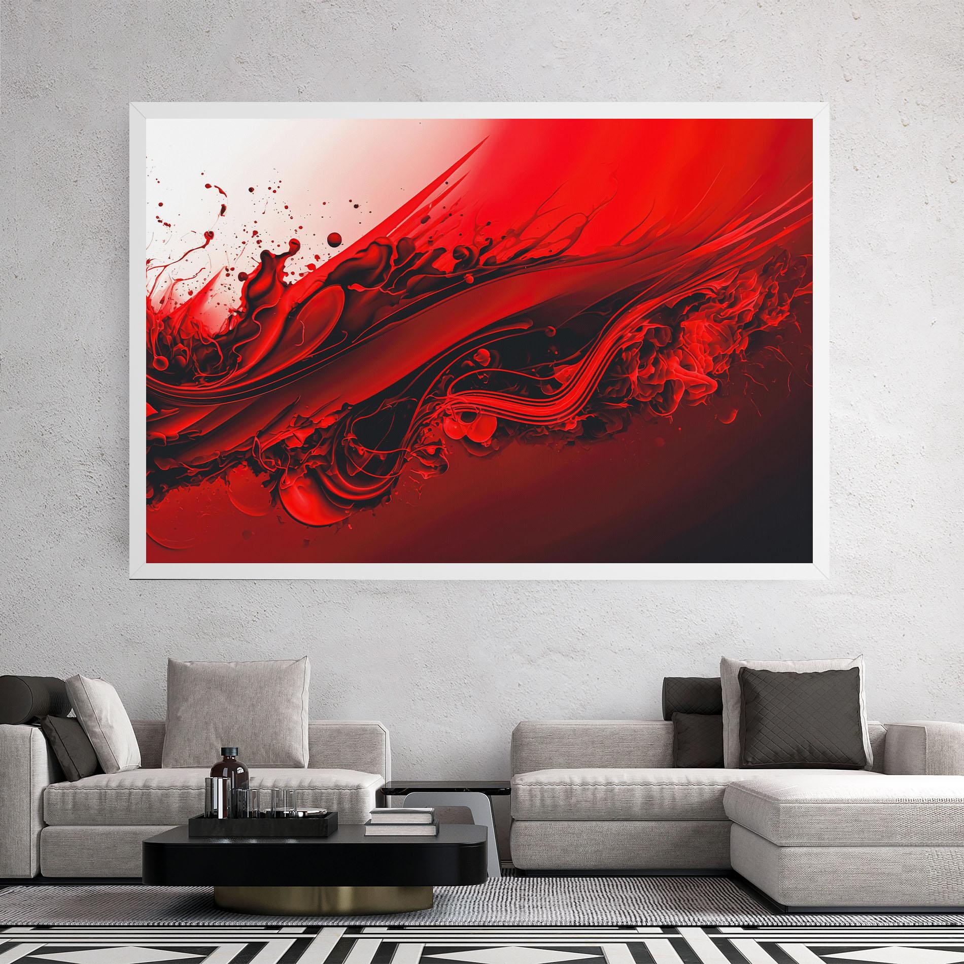 Leinwandbild Smooth Red Color mockup 2