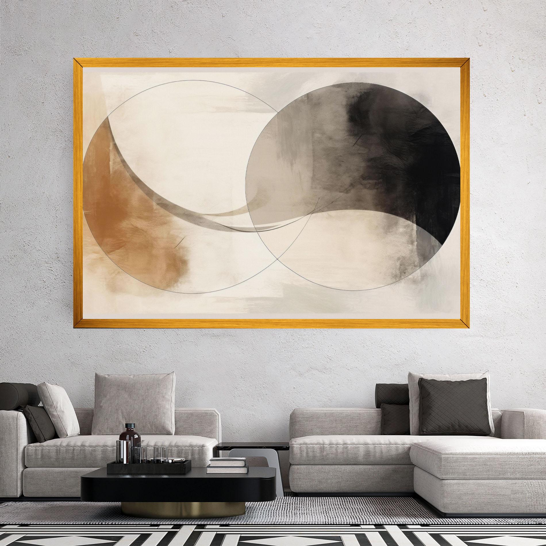 Leinwandbild Abstract Circle Painting mockup 2