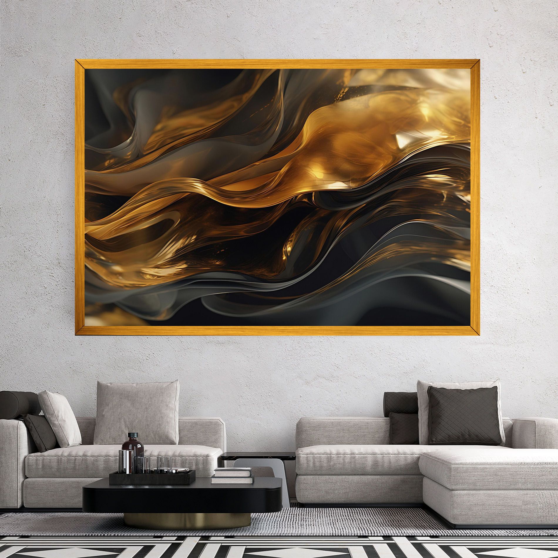 Gold With Black Wave mockup 2