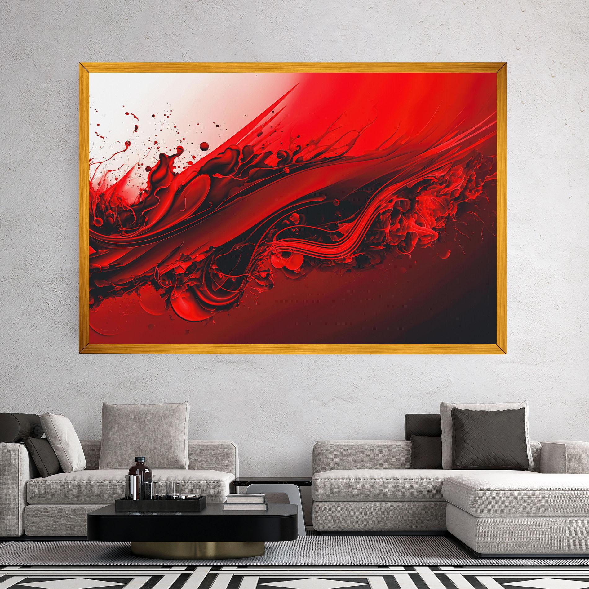 Leinwandbild Smooth Red Color mockup 2