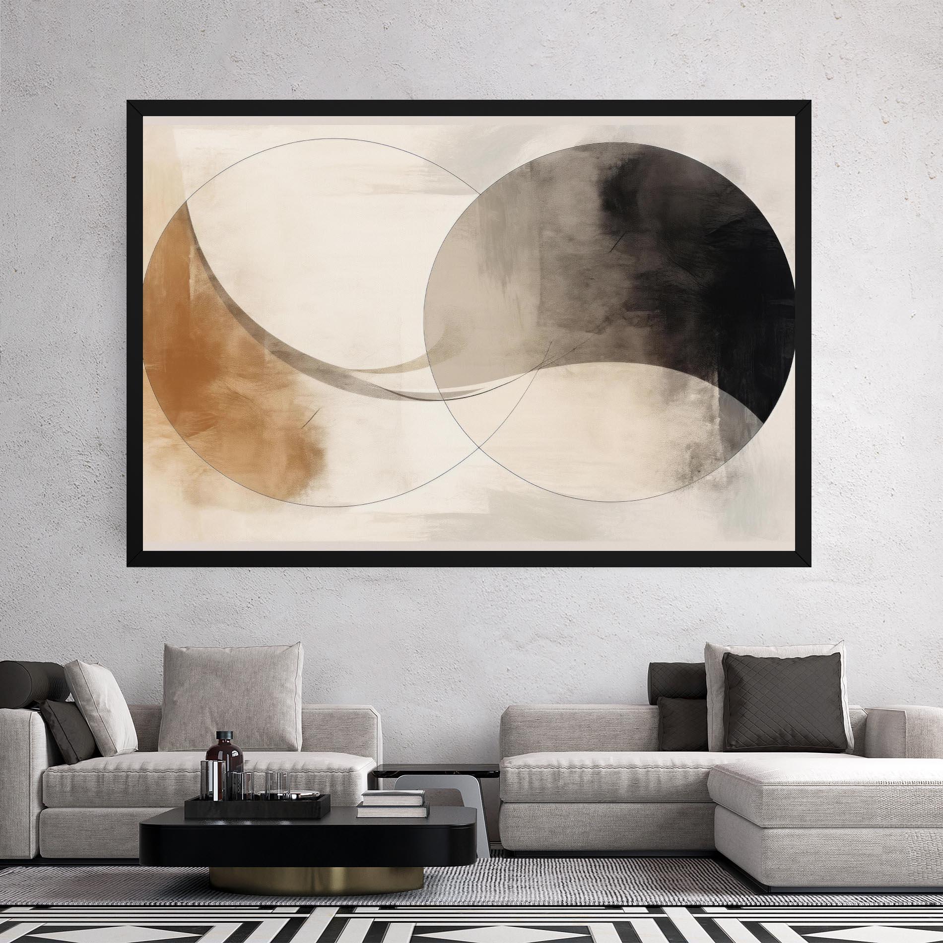 Leinwandbild Abstract Circle Painting mockup 2