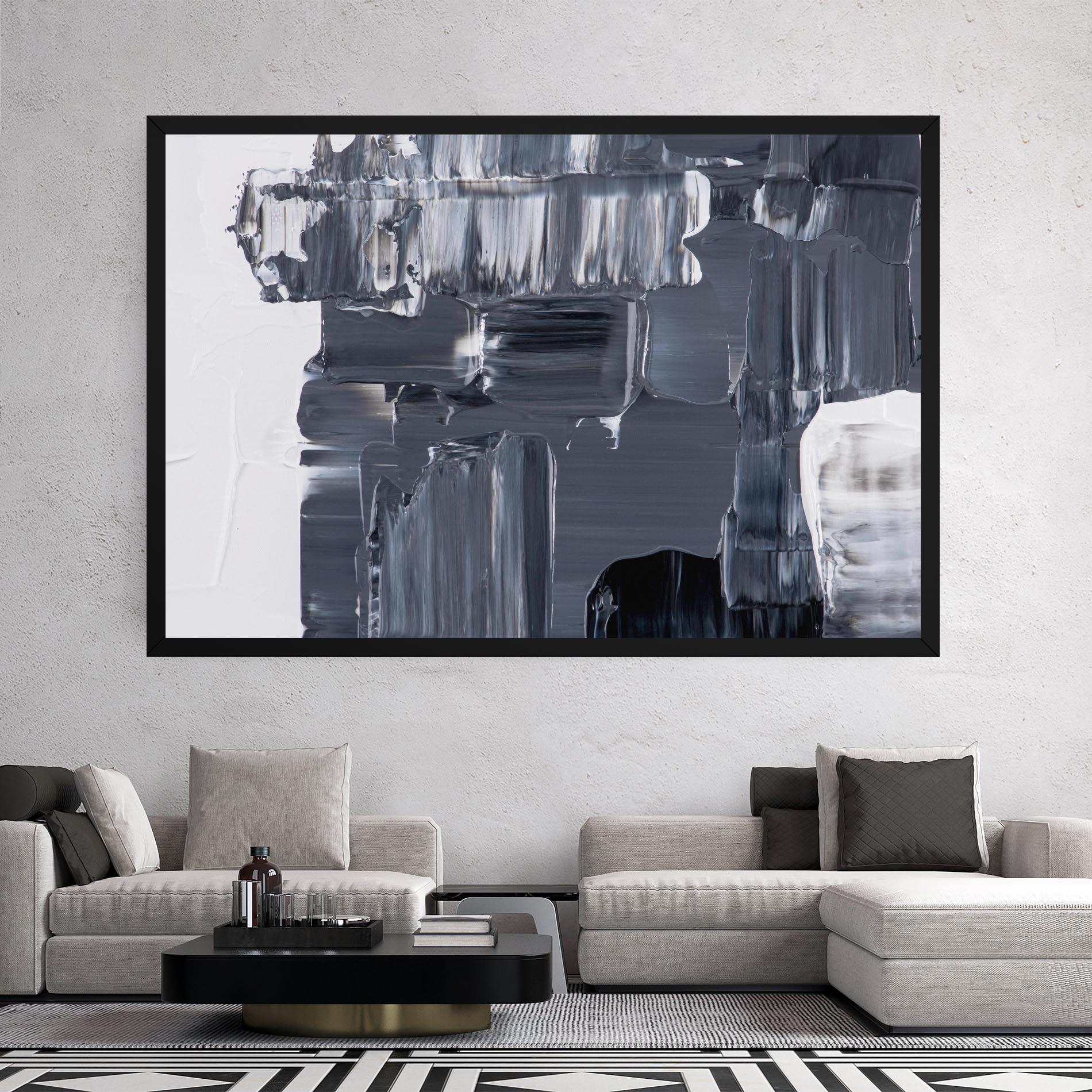 Leinwandbild Black Acrylic Painting mockup 2