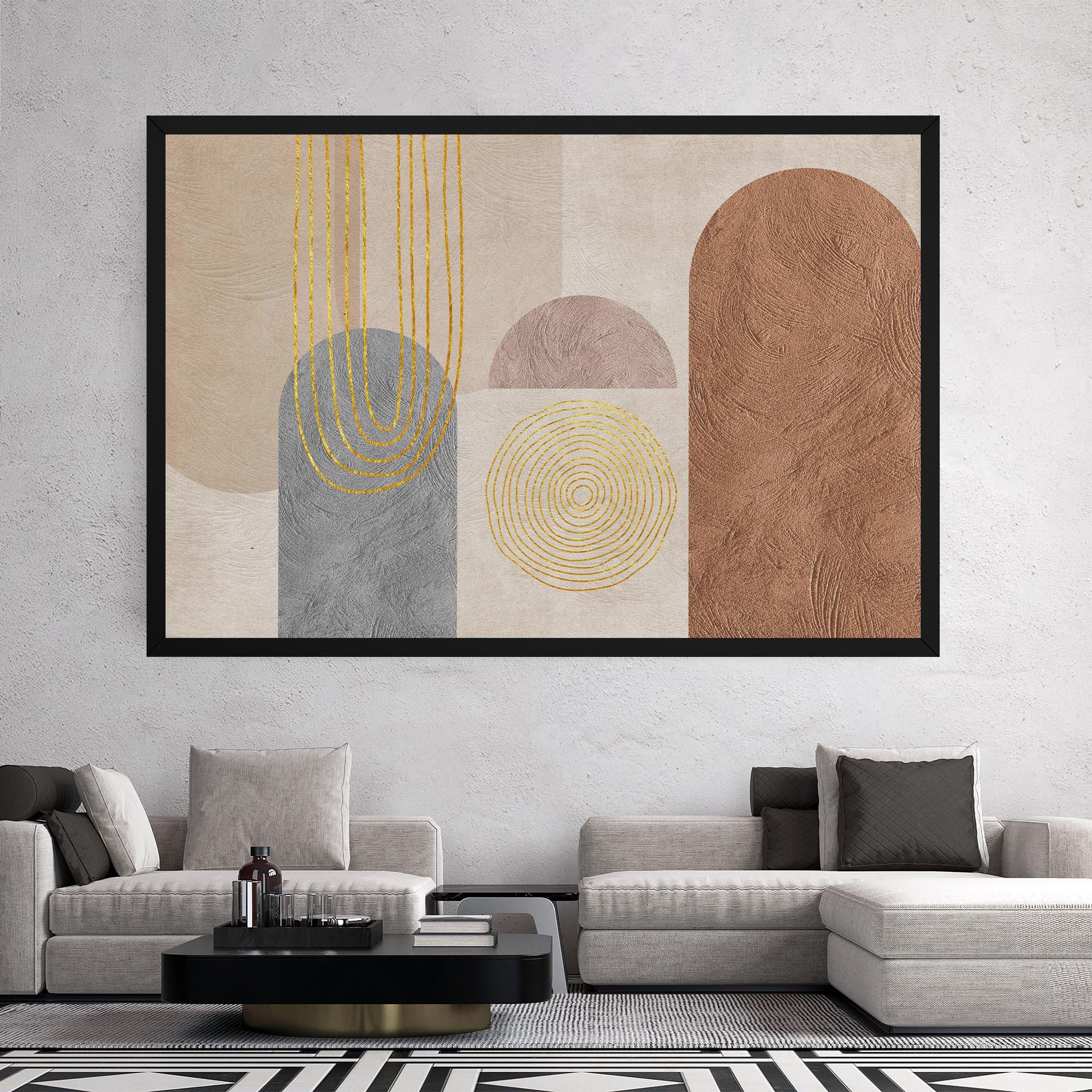 Leinwandbild Gray Orange Painting mockup 2