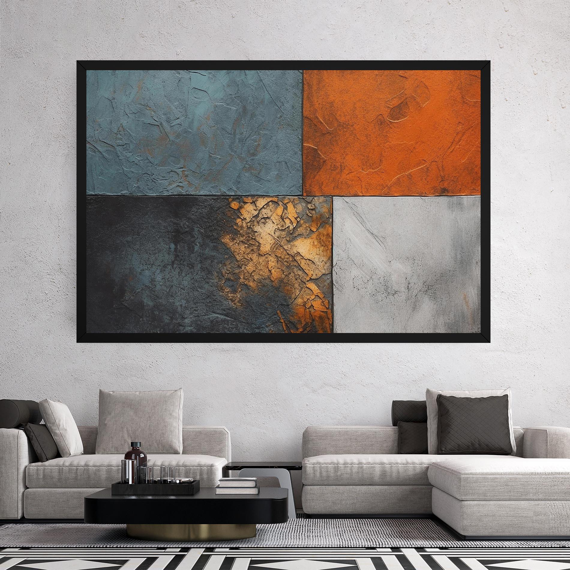 Leinwandbild White Square With Gold mockup 2