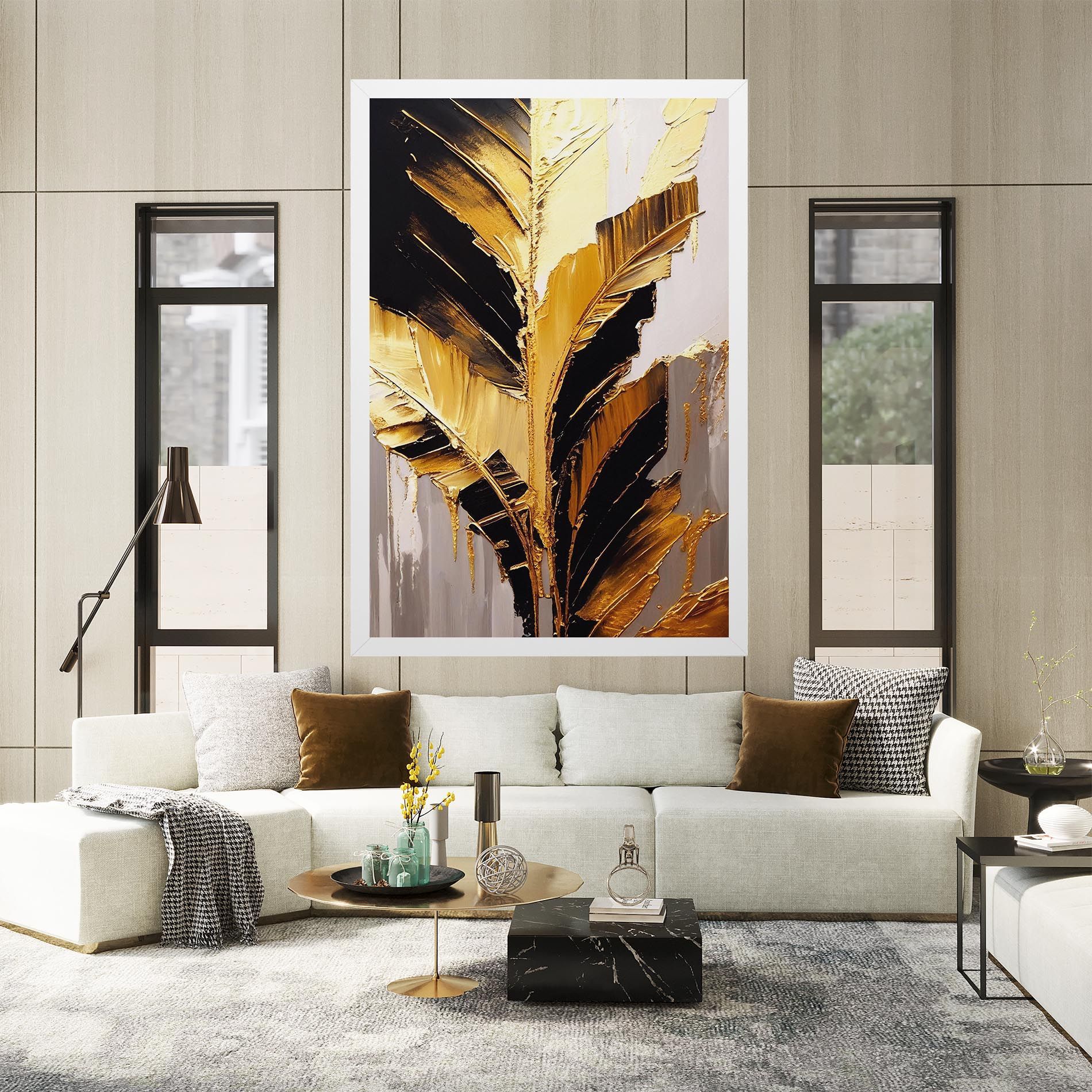 Balck With Gold Leafs mockup 2