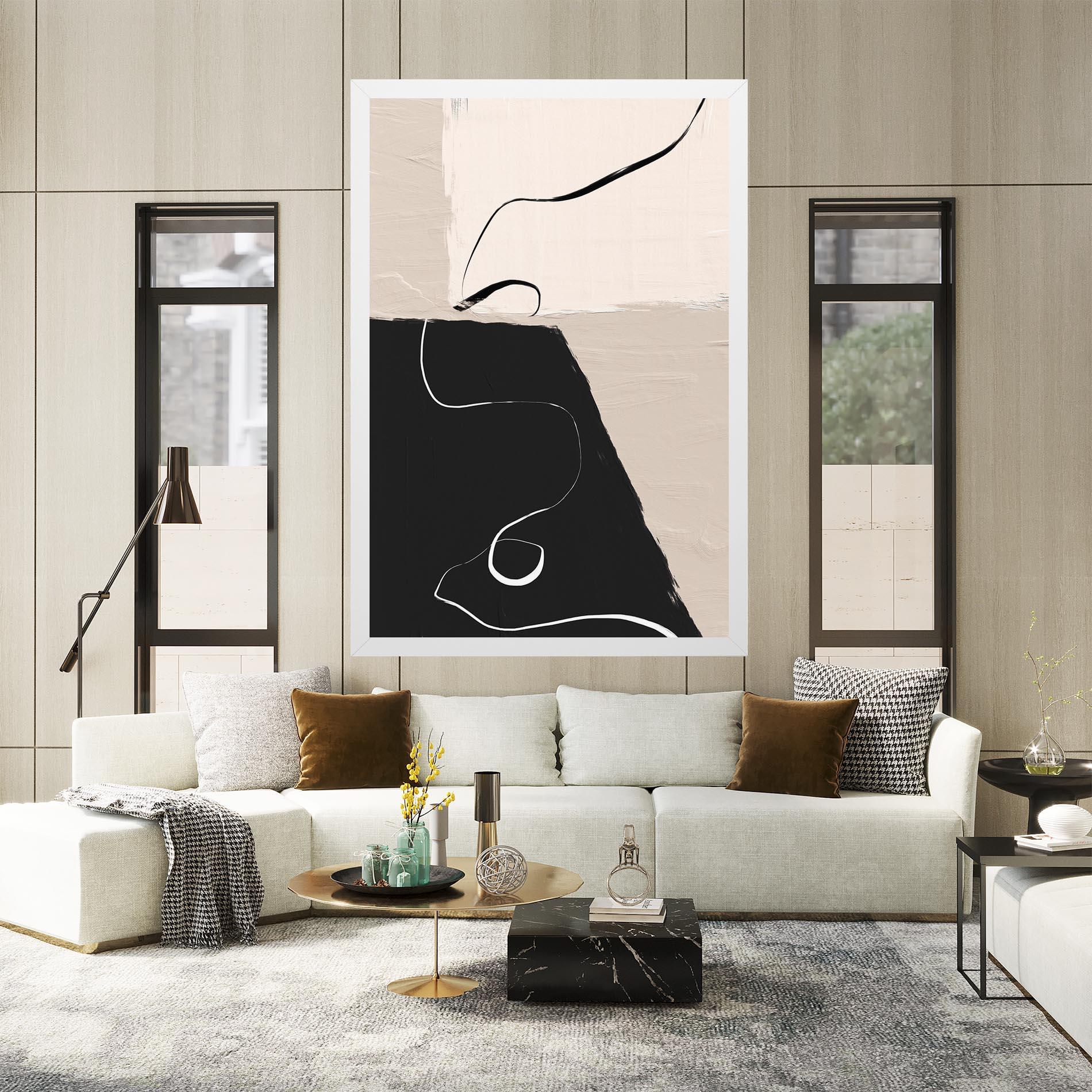 Leinwandbild Black Brushstrokes mockup 2