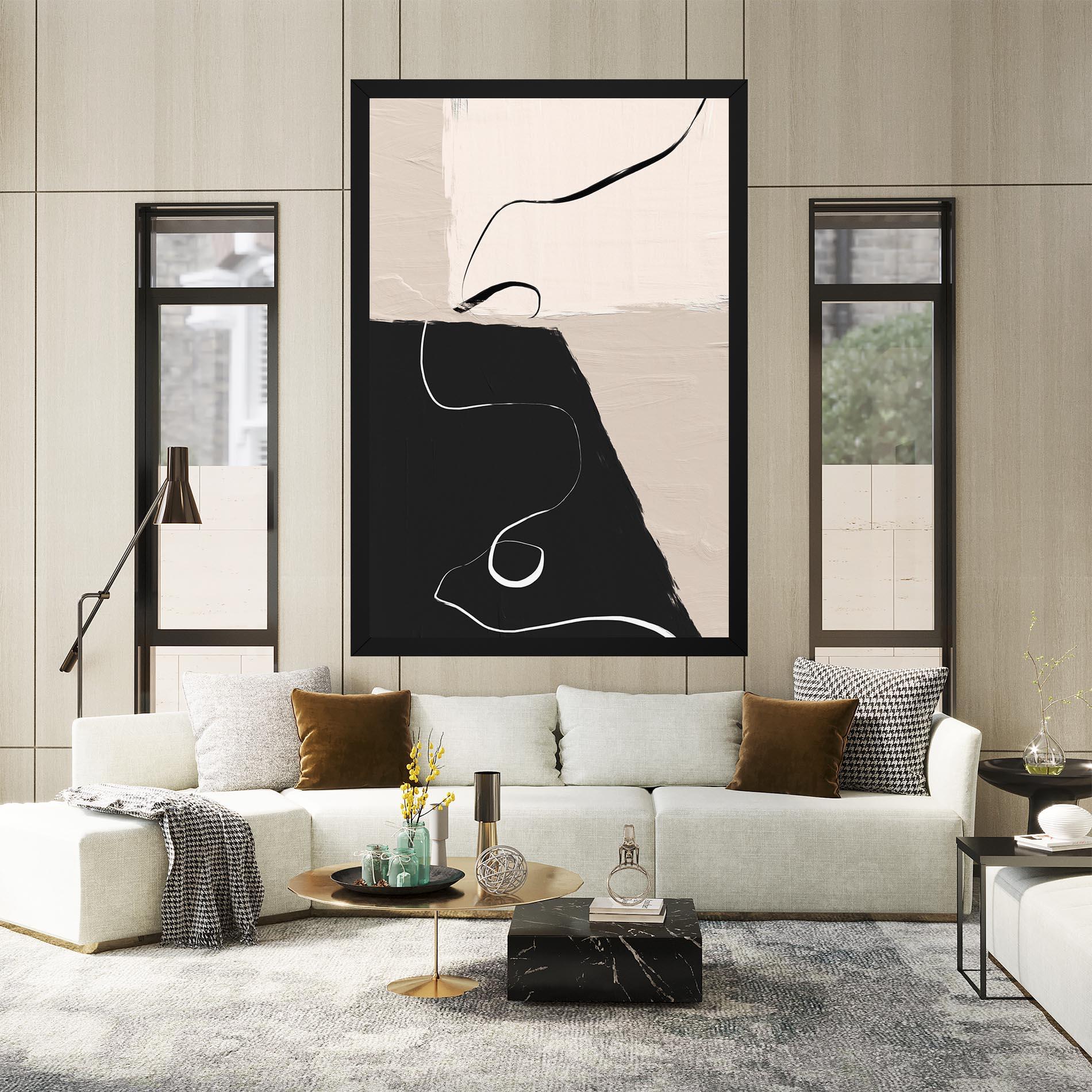 Leinwandbild Black Brushstrokes mockup 2