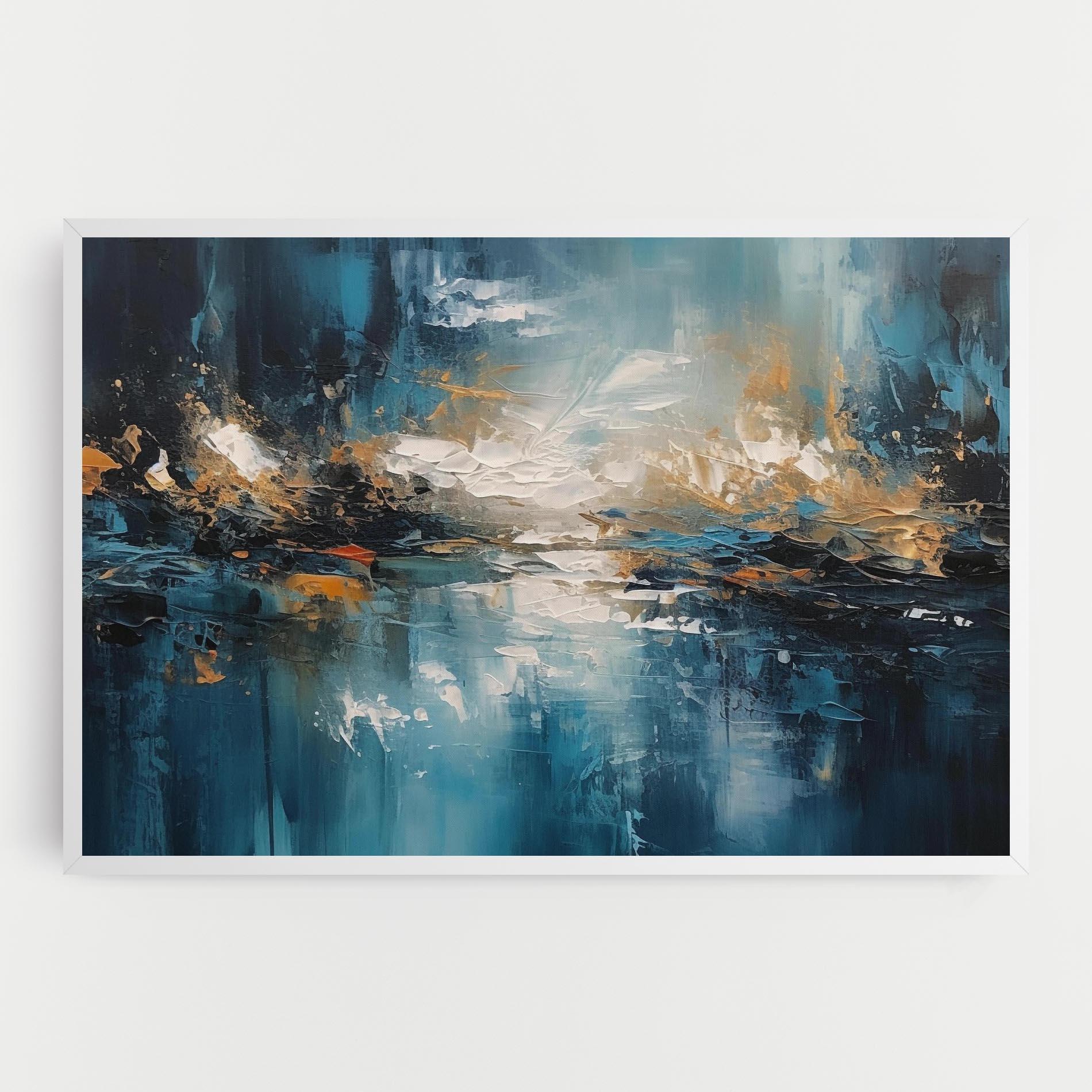 Leinwandbild Abstract Blue Art mockup 0