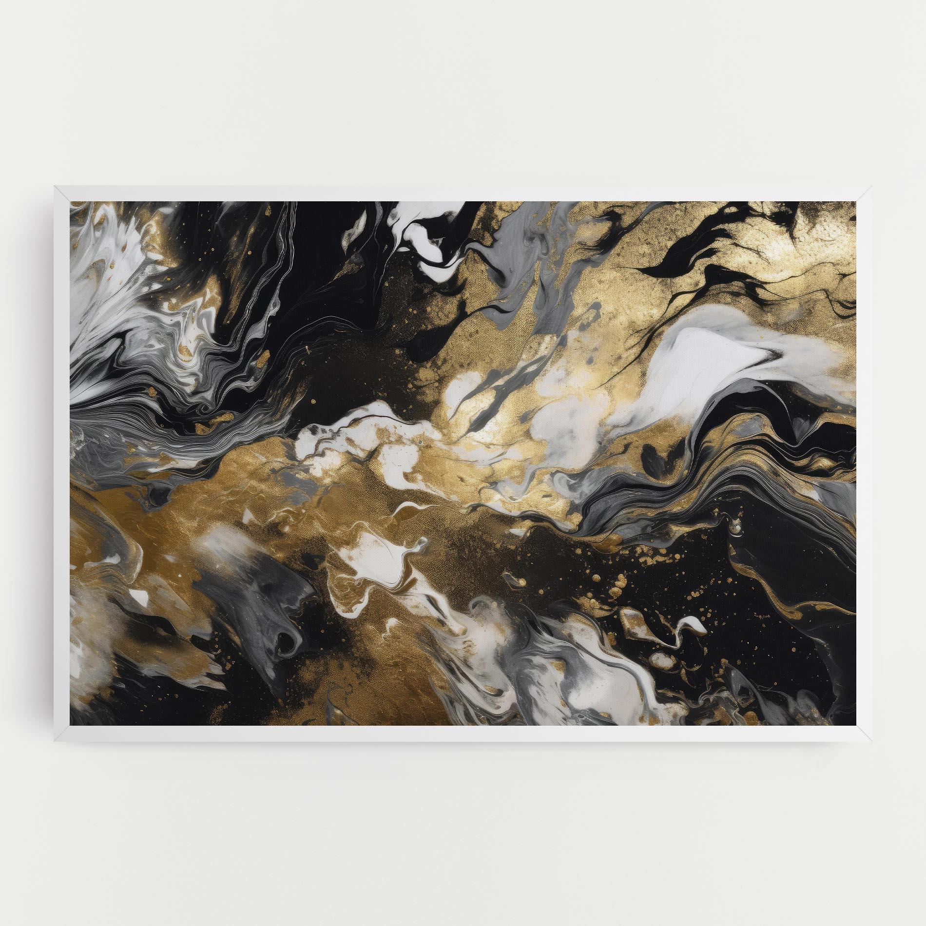 Leinwandbild Gold Acrylic Fluid mockup 0
