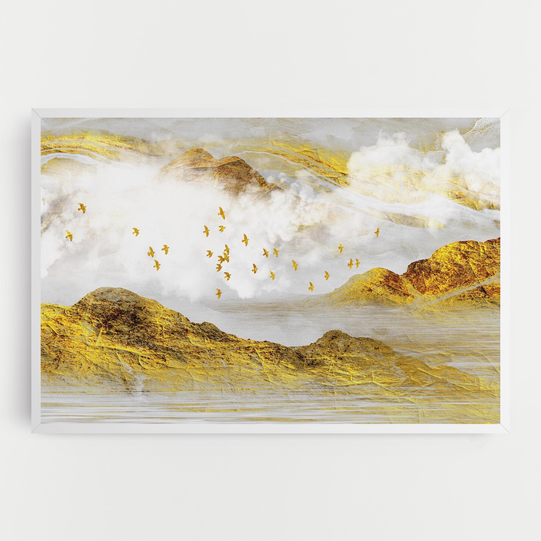 Leinwandbild Gold Mountains Abstract mockup 0