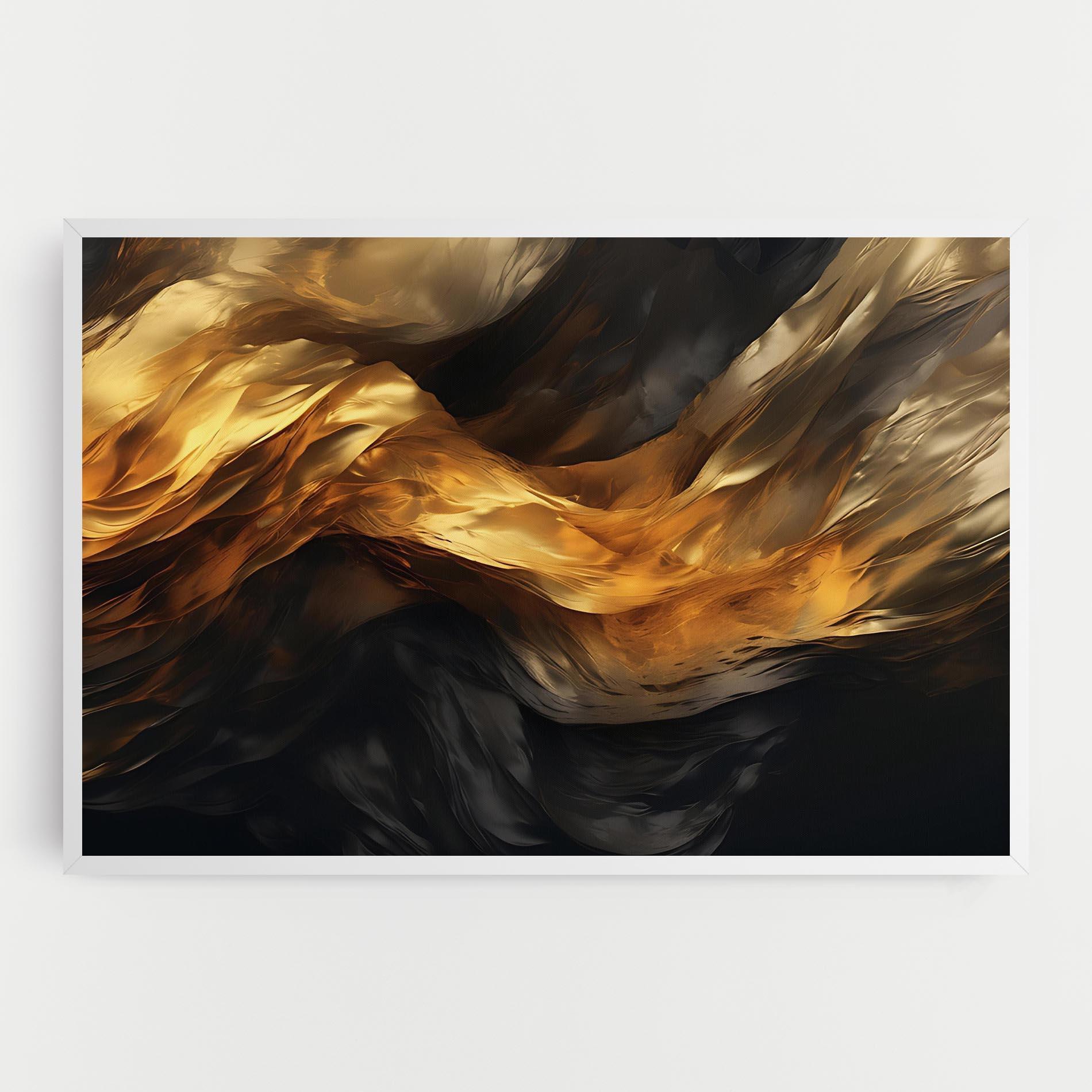 Leinwandbild Golden Waves With Black mockup 0