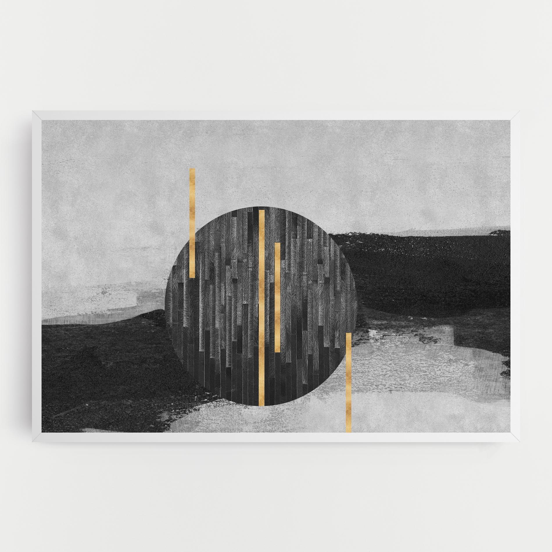 Leinwandbild Modern Circle With Gold mockup 0