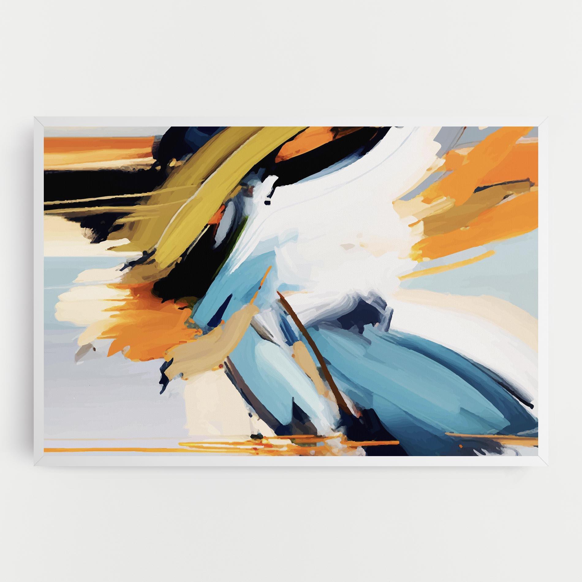 Leinwandbild Orange Blue Art mockup 0