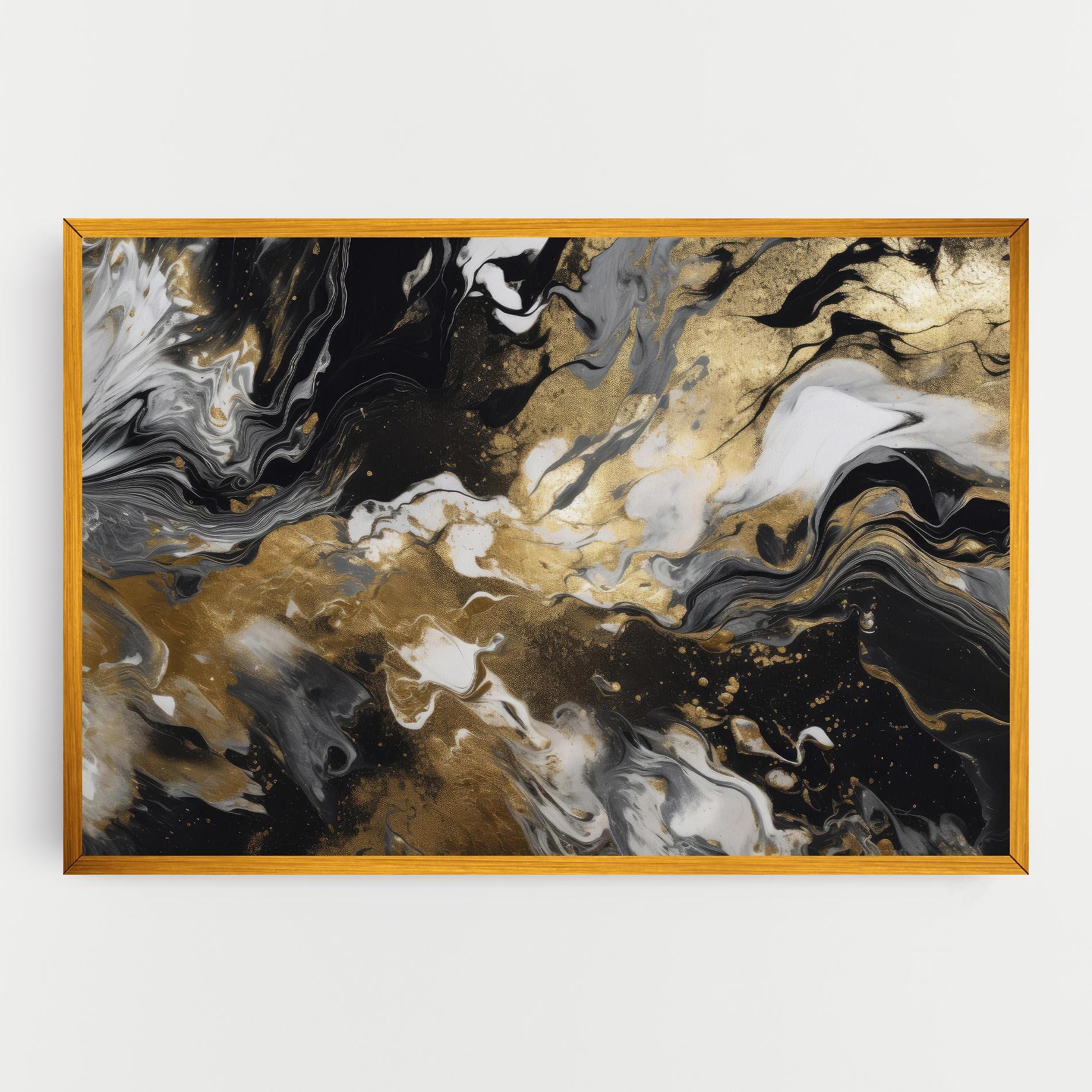 Leinwandbild Gold Acrylic Fluid mockup 0