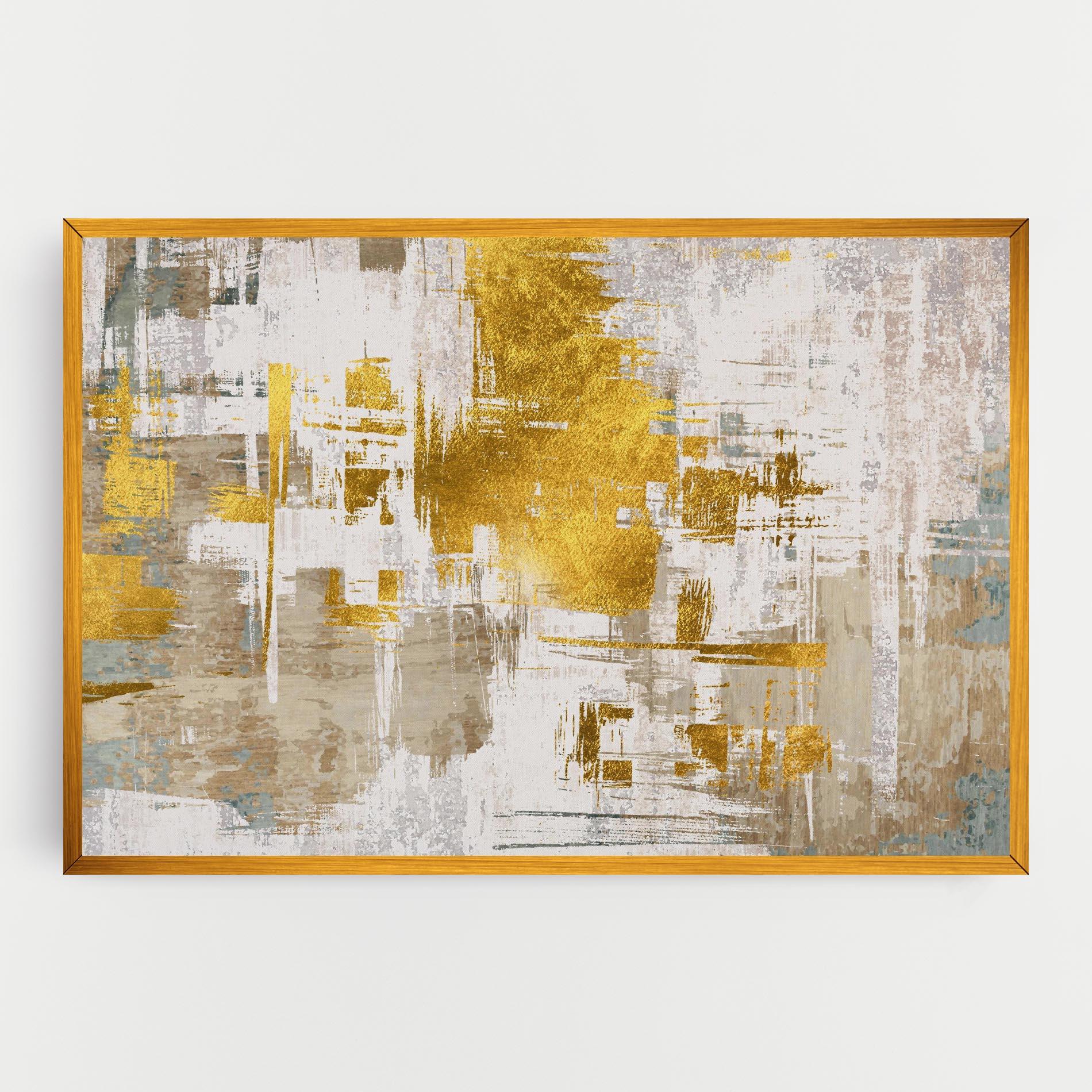 Leinwandbild Gold And White Brush mockup 0