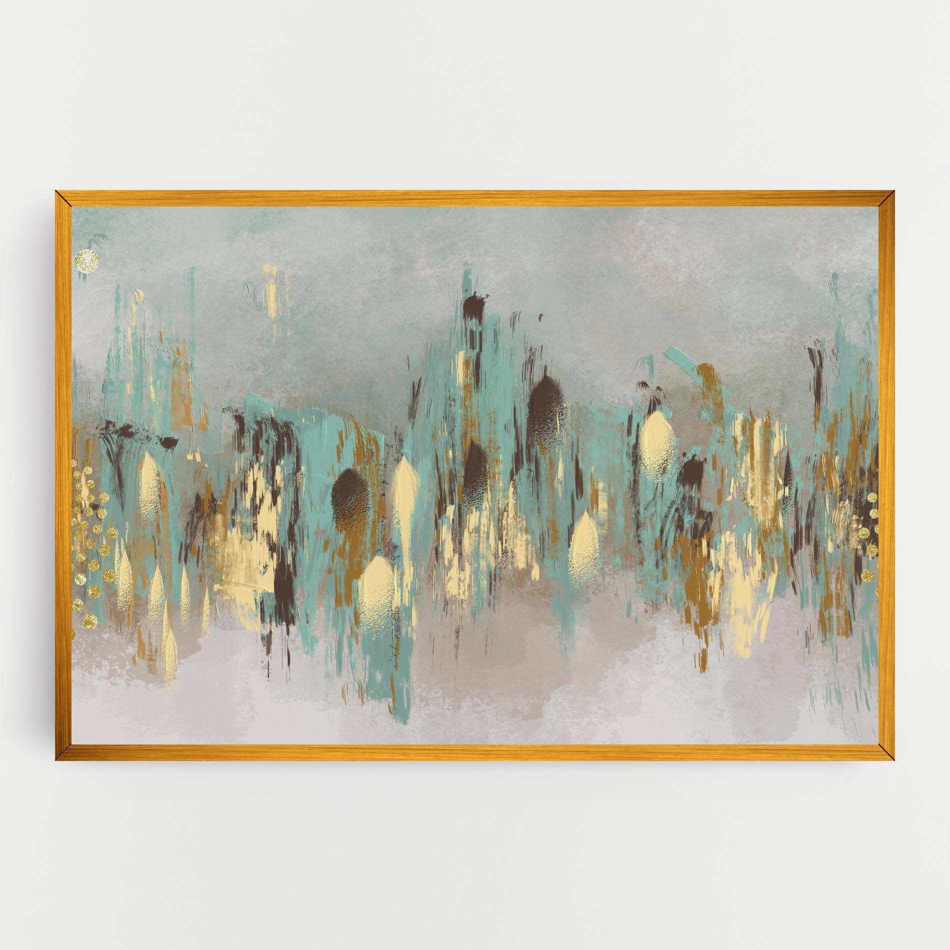 Leinwandbild Gold Spiral Points mockup 0