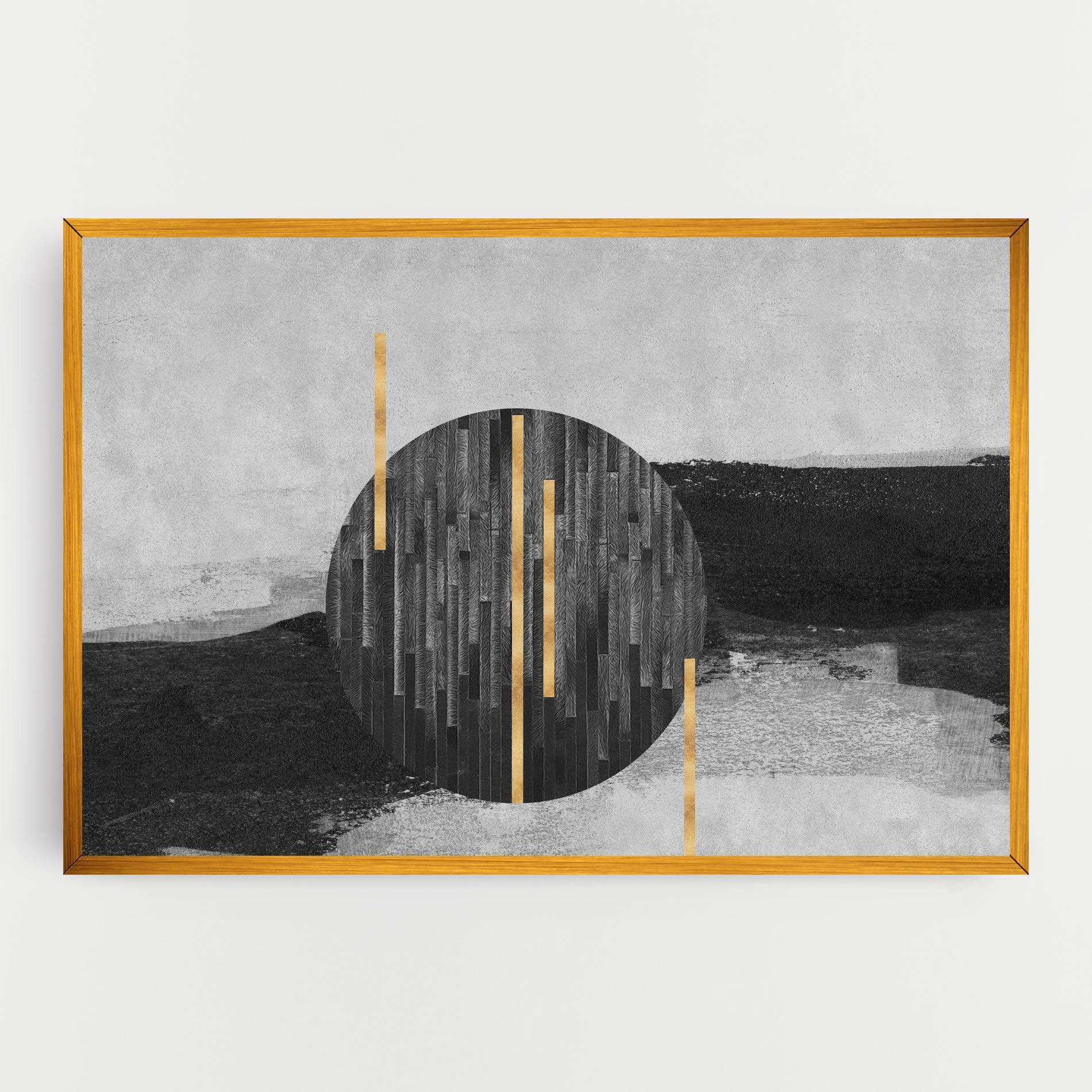 Leinwandbild Modern Circle With Gold mockup 0