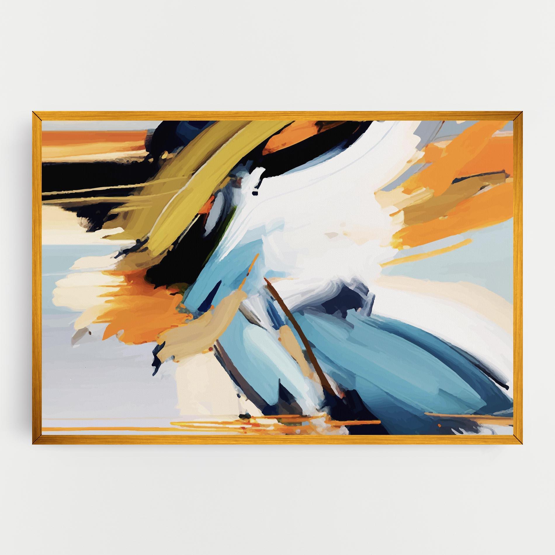 Leinwandbild Orange Blue Art mockup 0