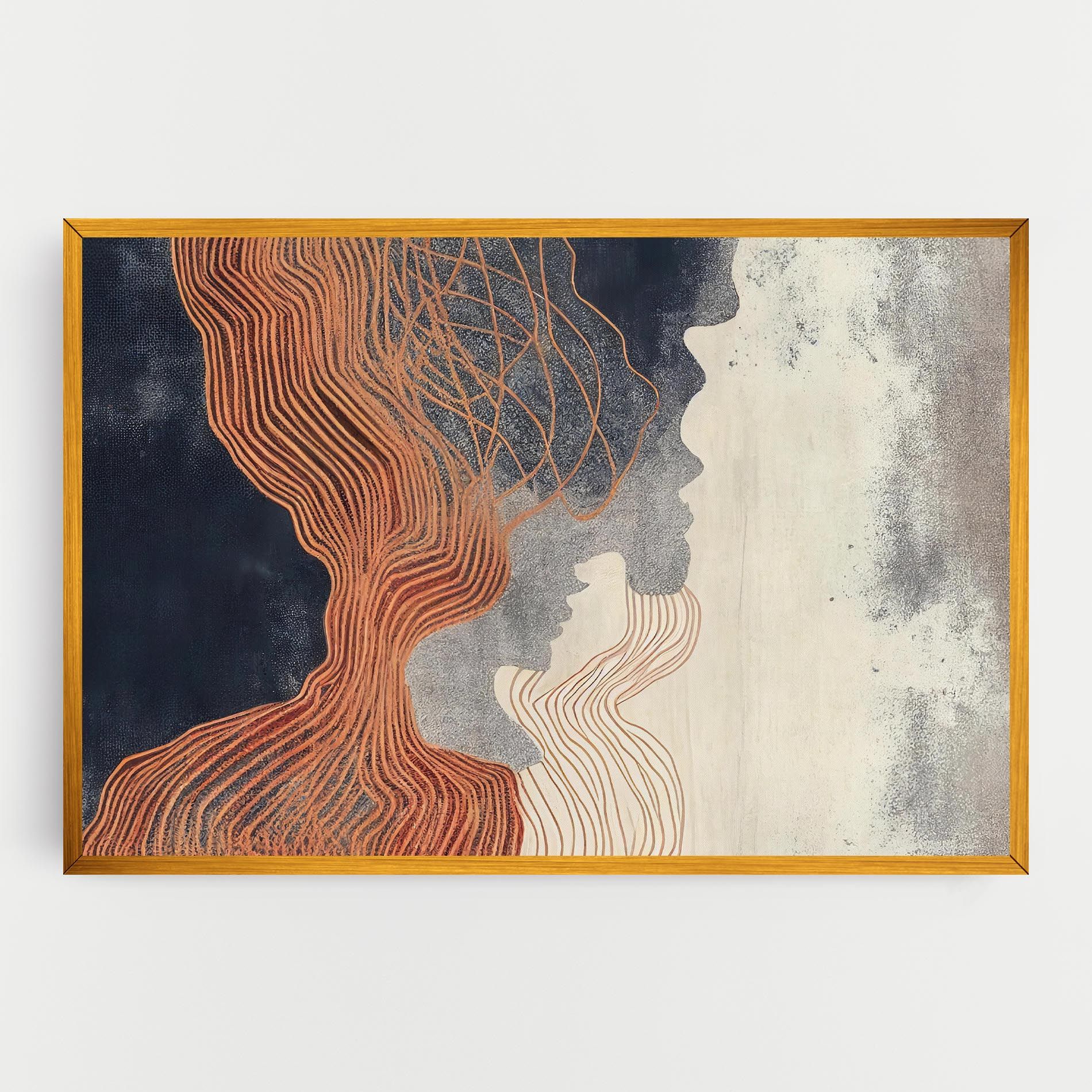 Orange Lines On Blue mockup 0