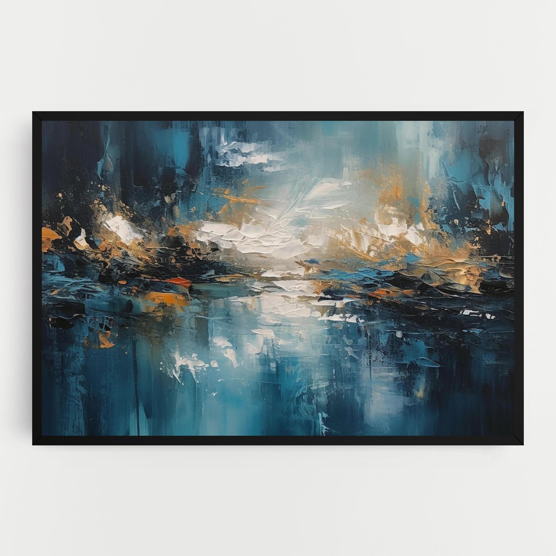 Leinwandbild Abstract Blue Art mockup 0