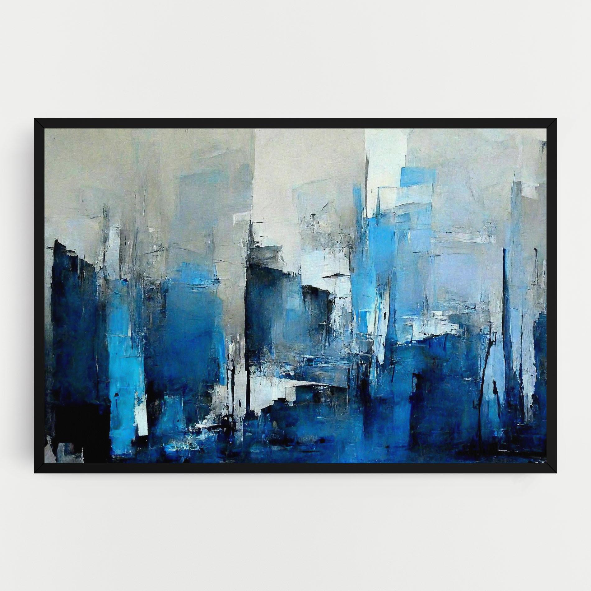 Leinwandbild Blue Gray Color mockup 0