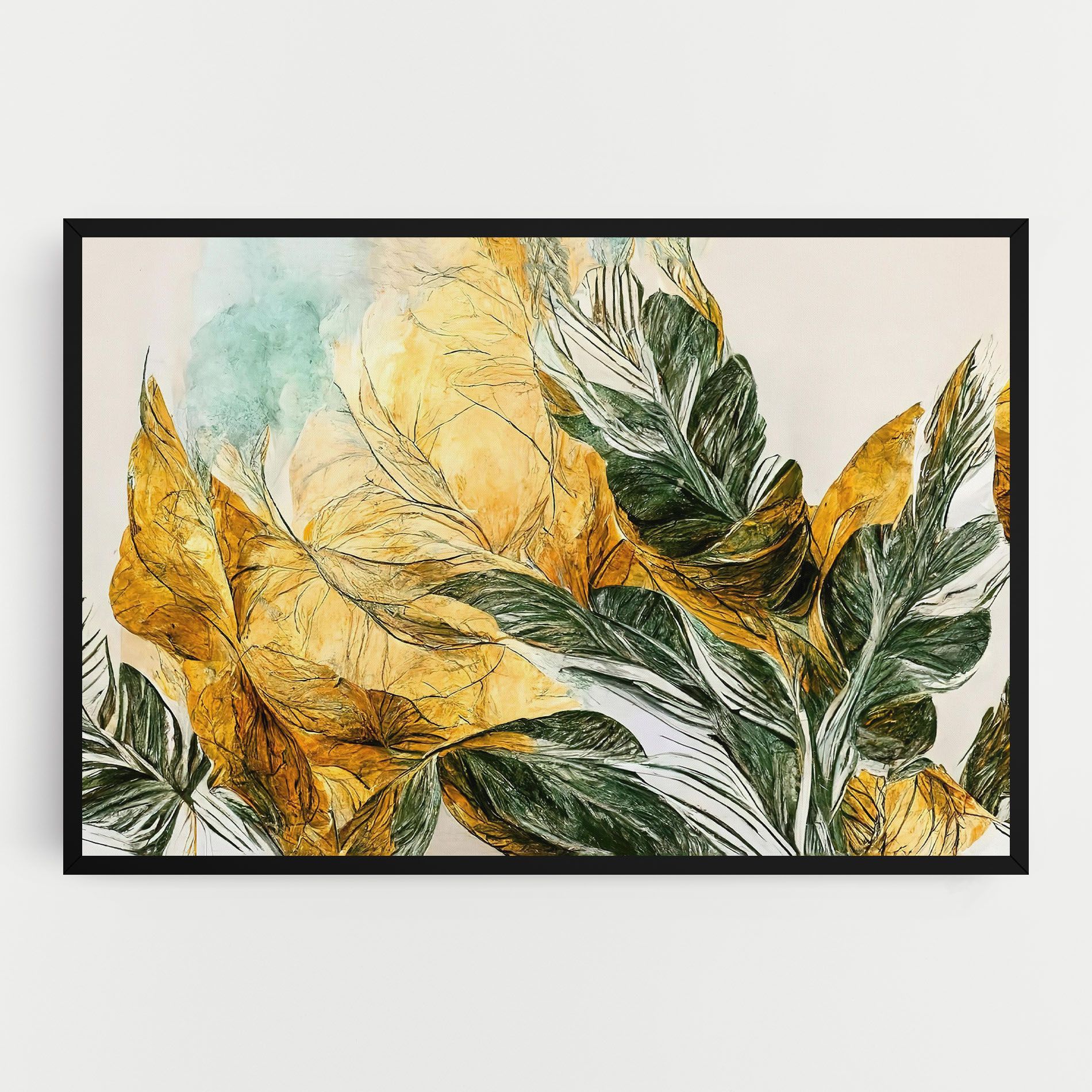 Gold And Green Leafes mockup 0