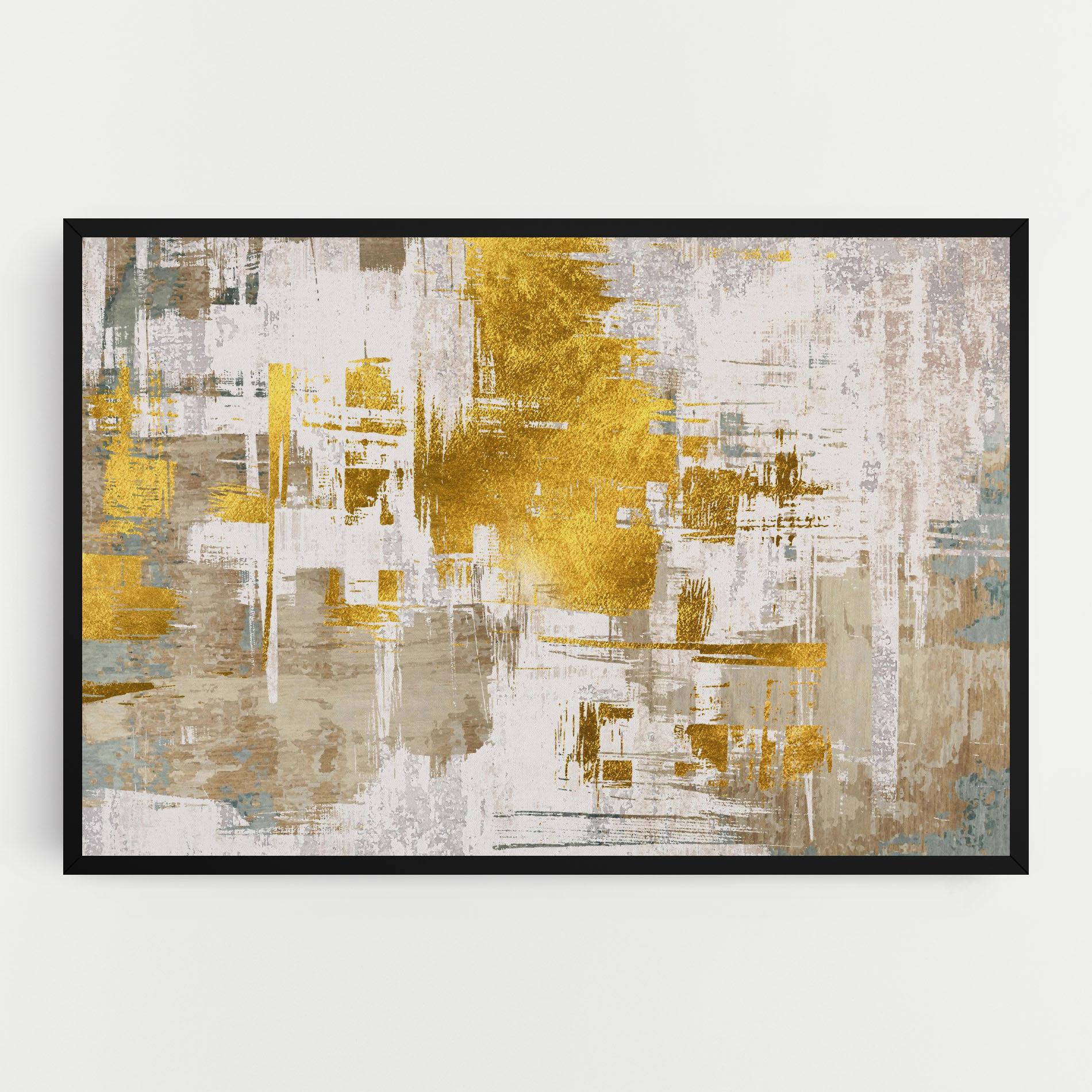 Leinwandbild Gold And White Brush mockup 0