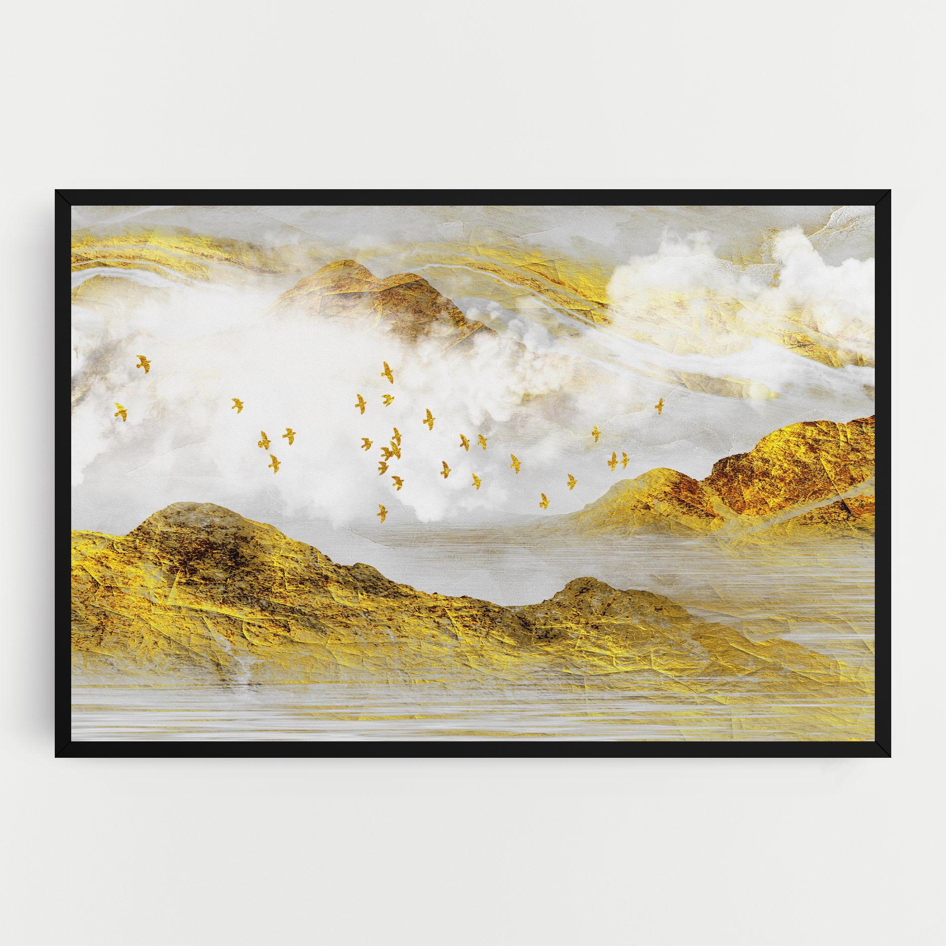Leinwandbild Gold Mountains Abstract mockup 0