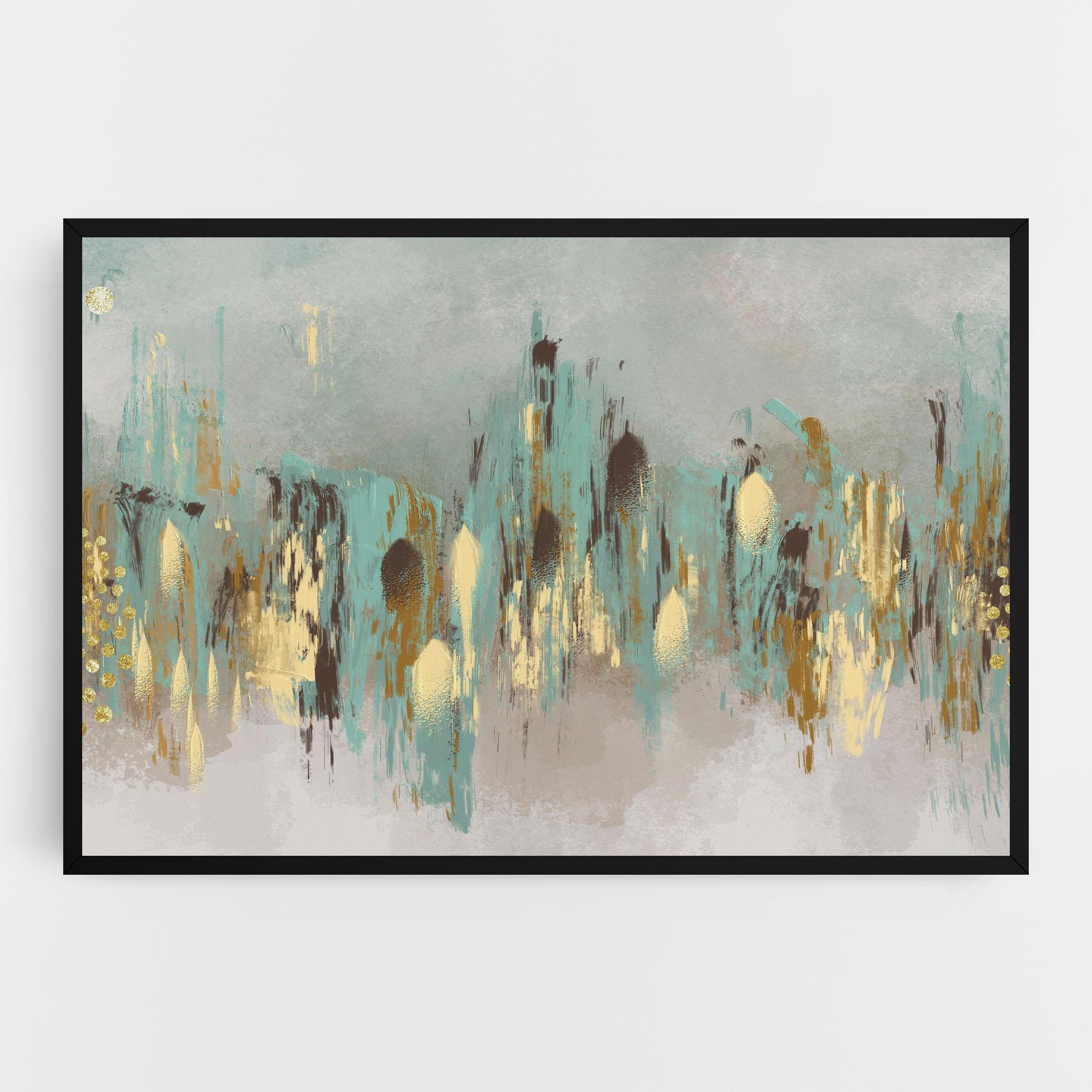 Leinwandbild Gold Spiral Points mockup 0