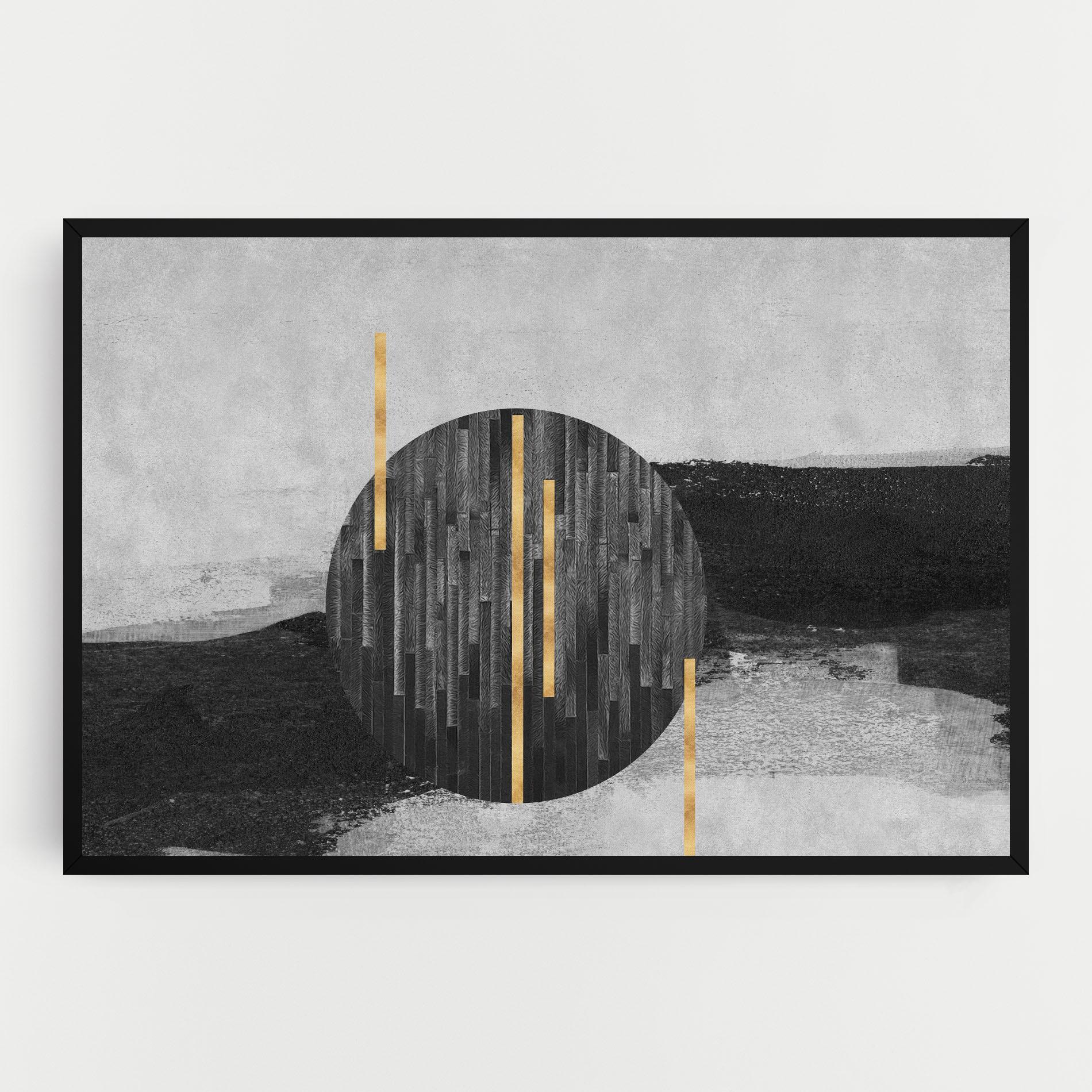 Leinwandbild Modern Circle With Gold mockup 0