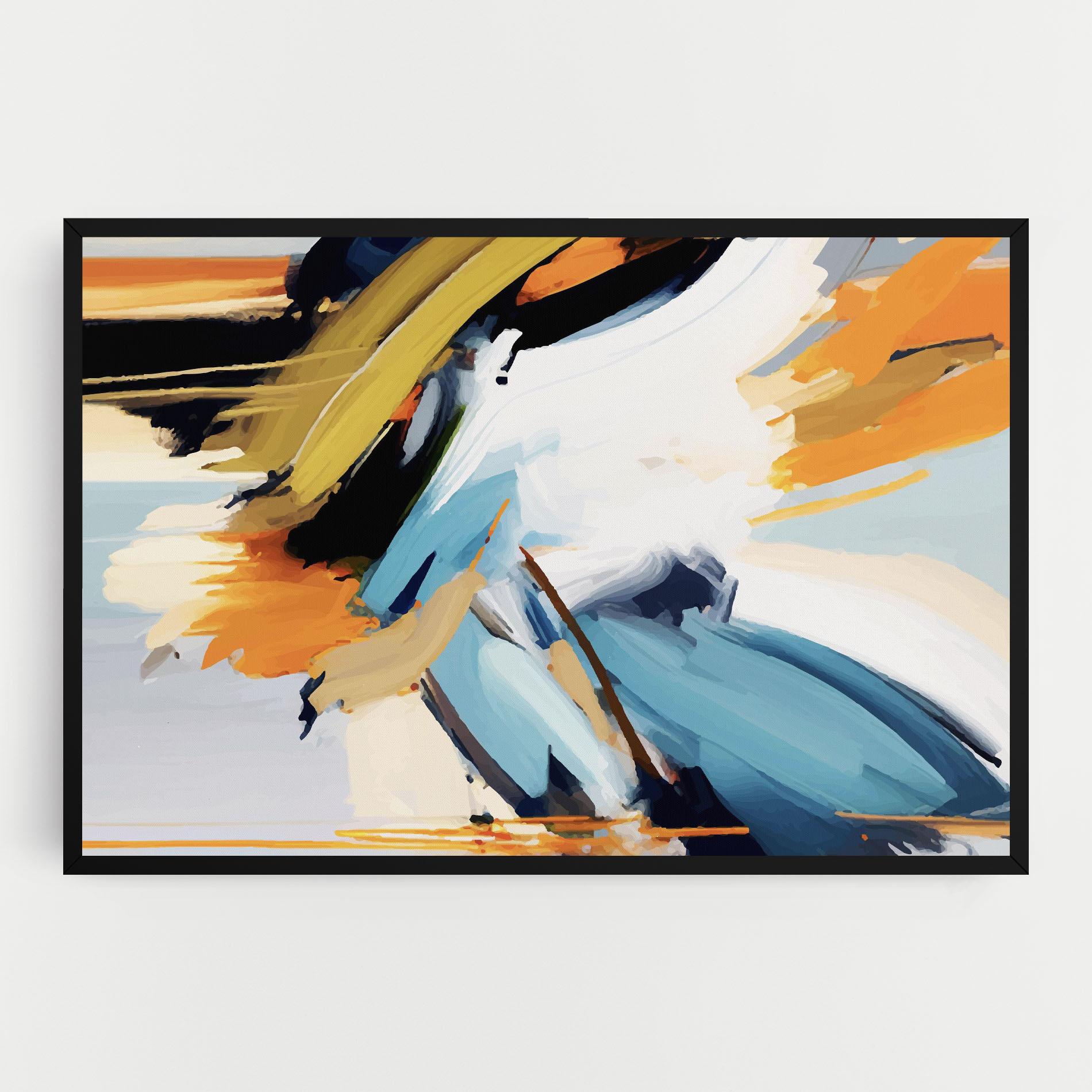 Leinwandbild Orange Blue Art mockup 0