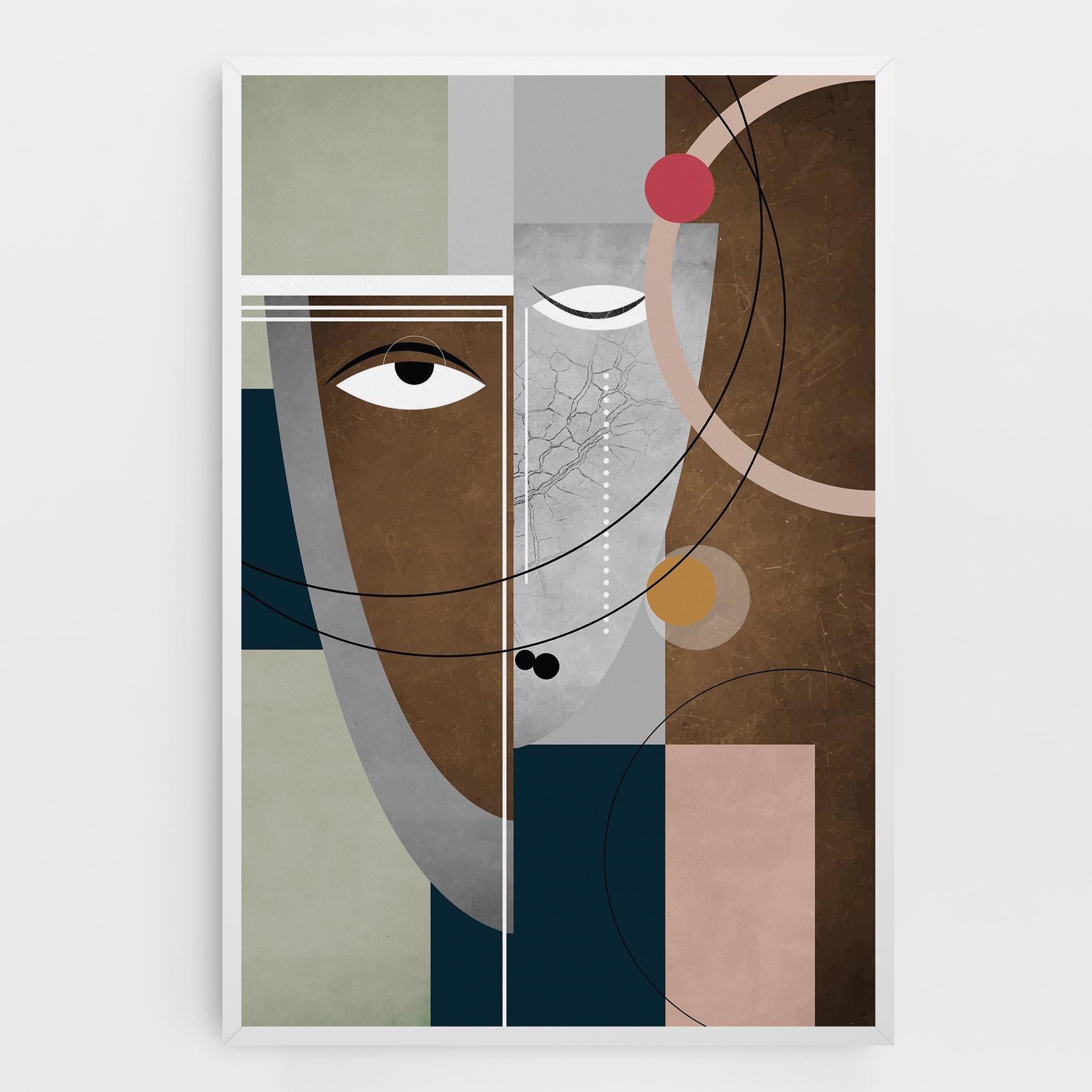 Leinwandbild Abstract Brown Face mockup 0