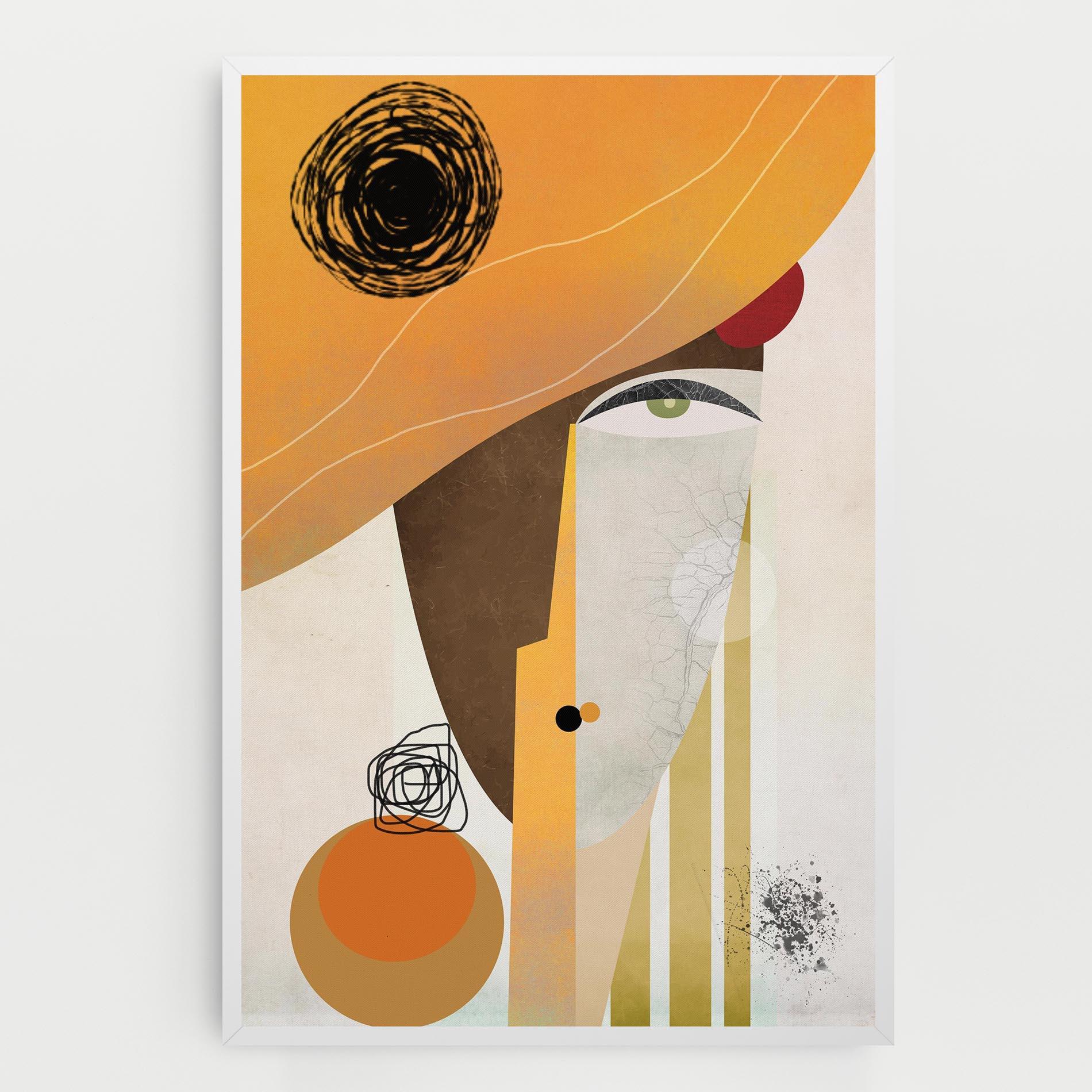 Leinwandbild Abstract Orange Face mockup 0