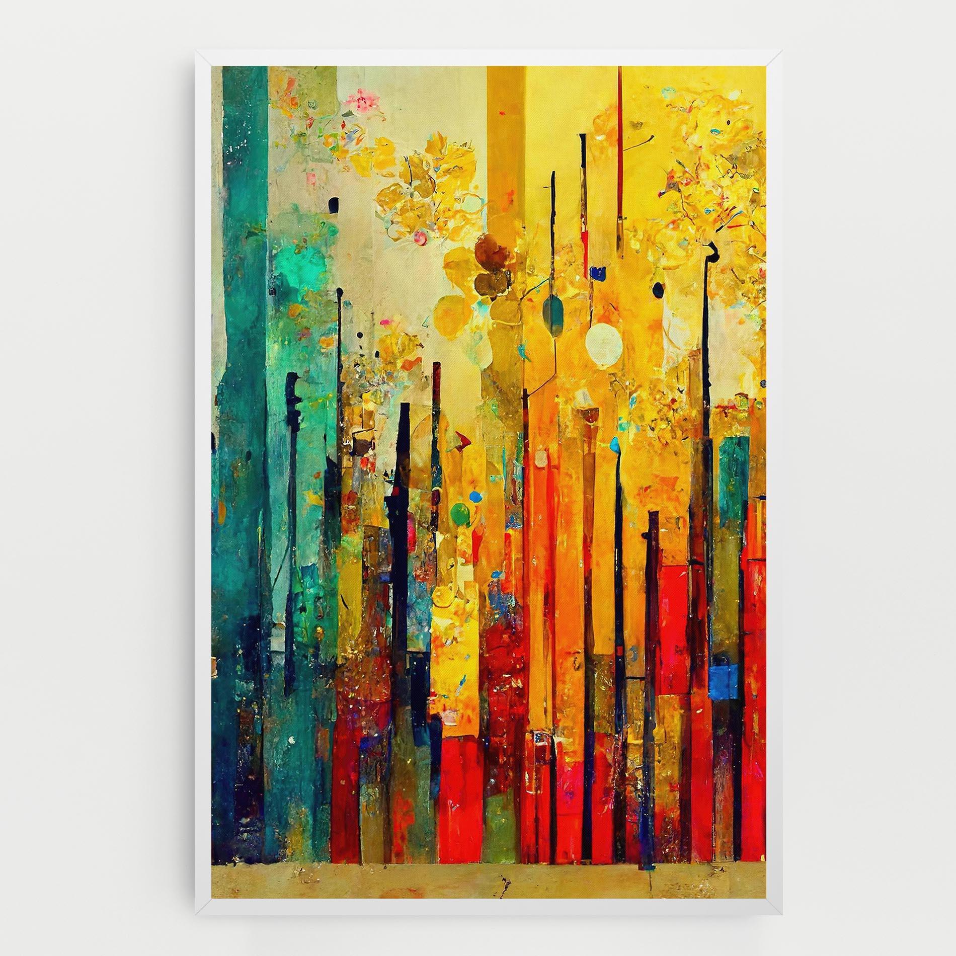 Leinwandbild Black Lines On Yellow Light mockup 0