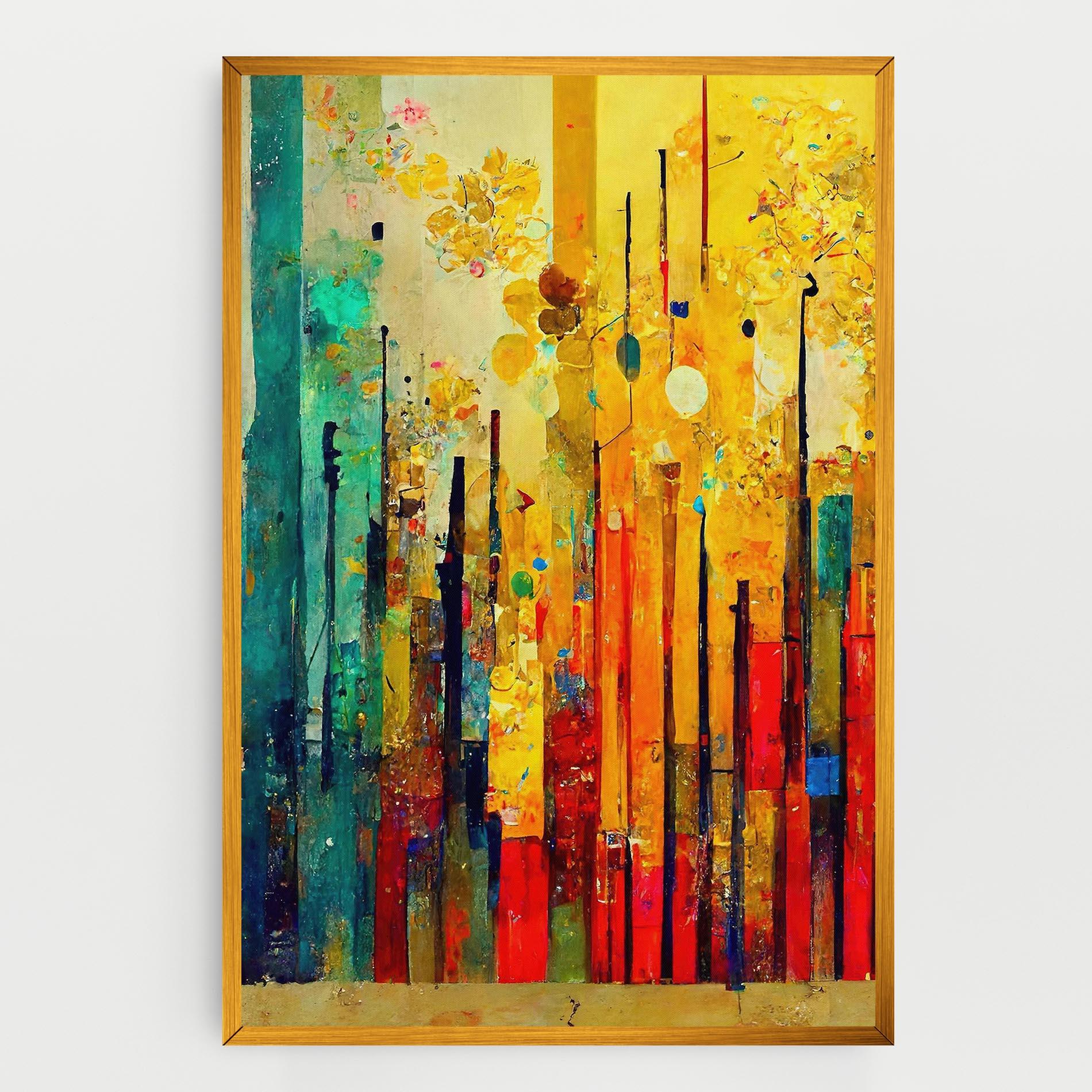 Leinwandbild Black Lines On Yellow Light mockup 0