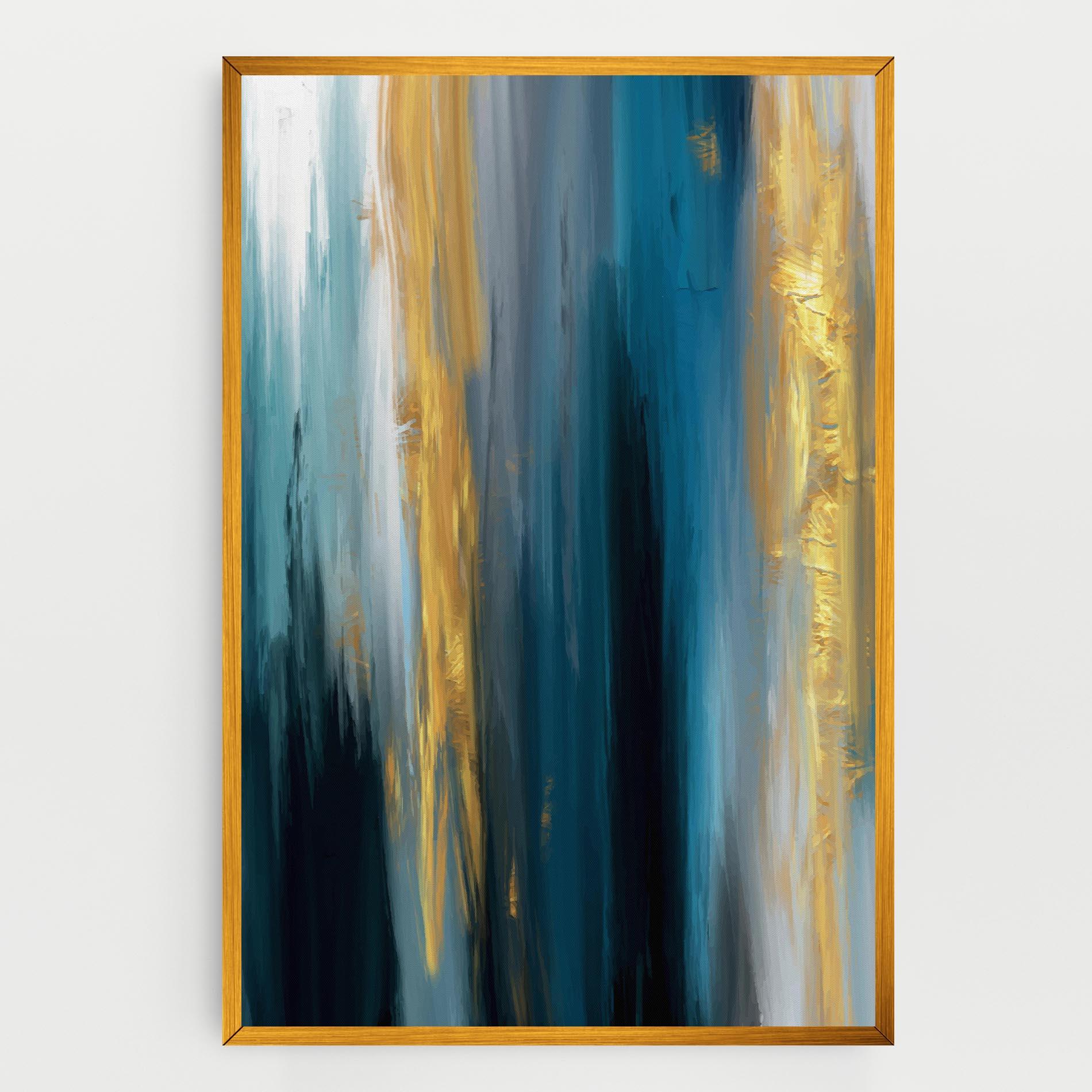 Leinwandbild Golden Black Blue Art mockup 0