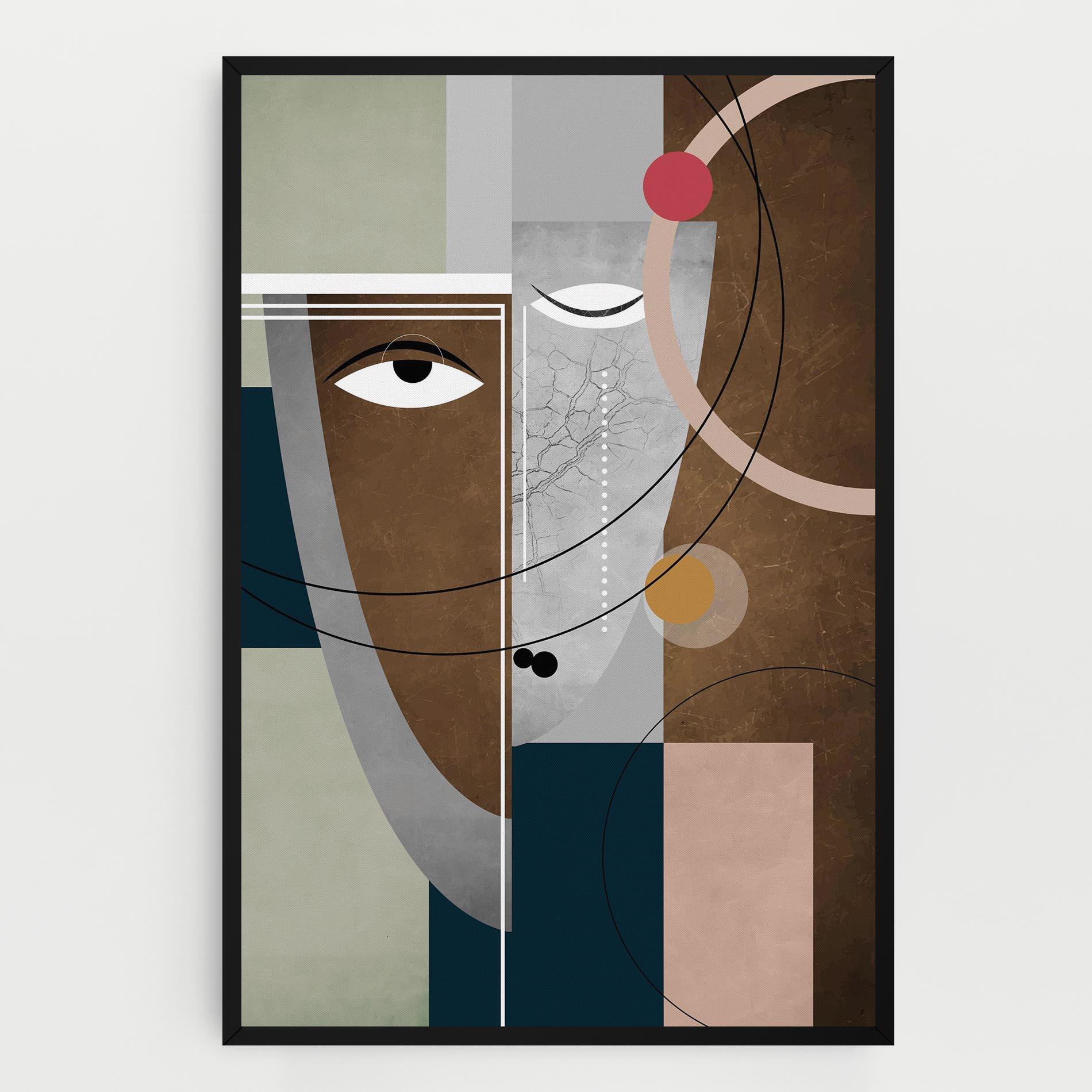 Leinwandbild Abstract Brown Face mockup 0